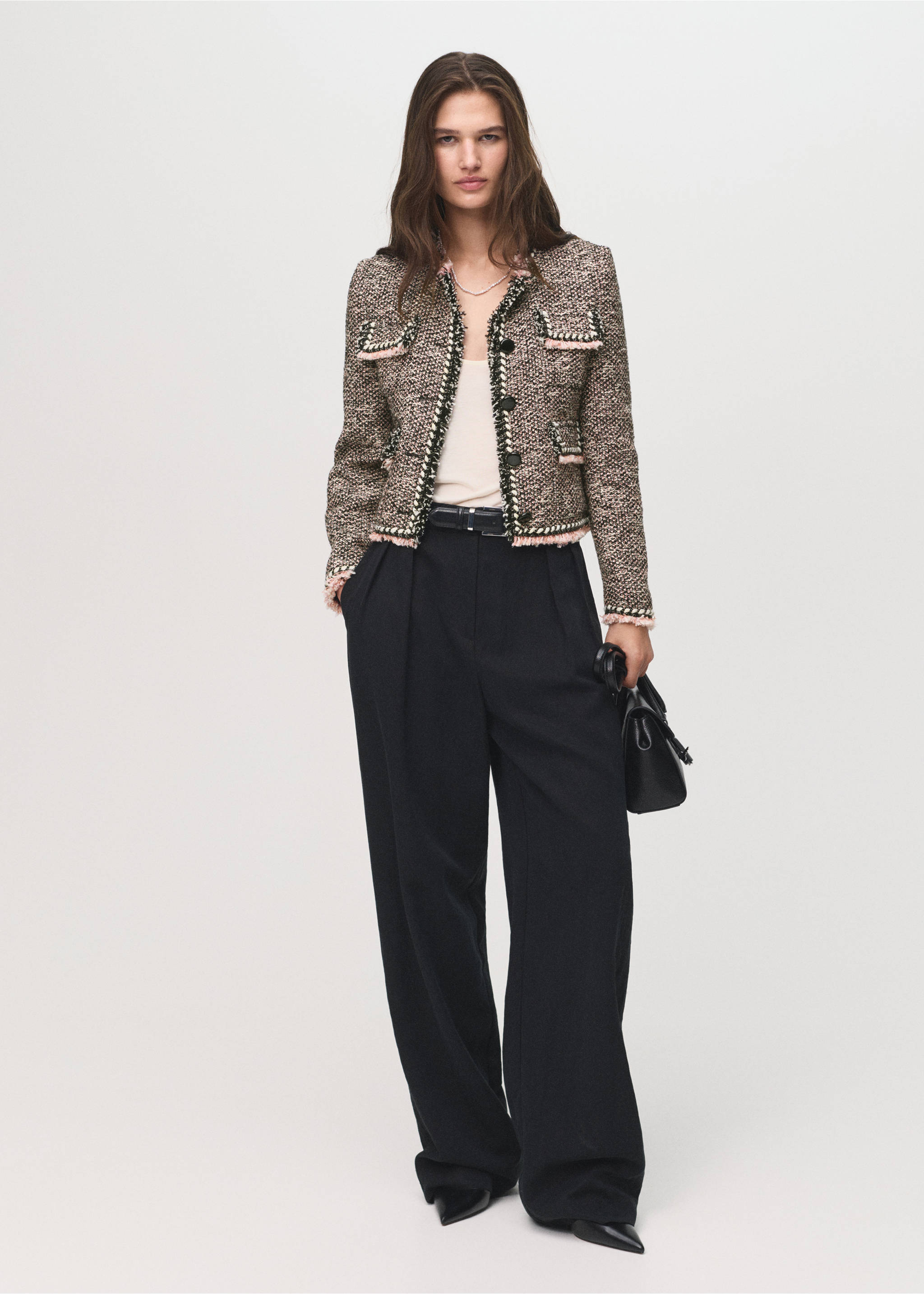 Pocket tweed jacket - General plane, Black. Ref: 17044148-00.