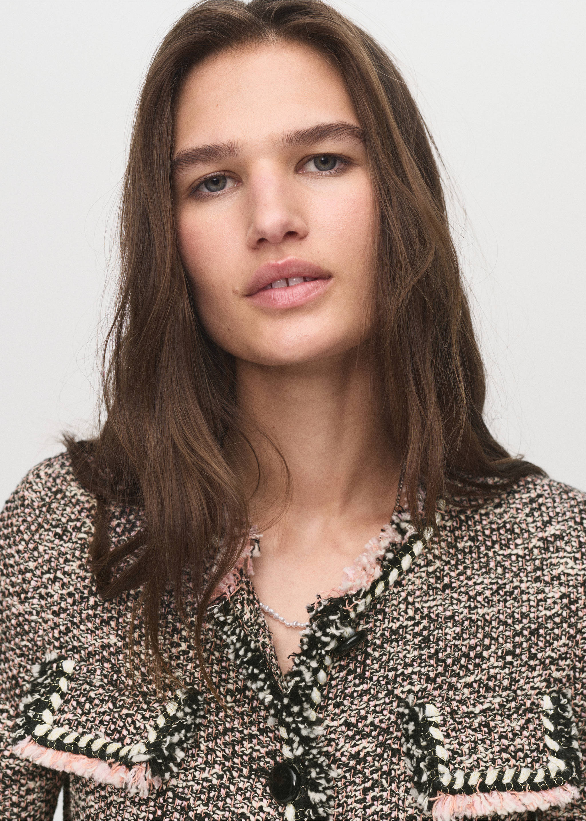 Pocket tweed jacket - Details of the article 1, Black. Ref: 17044148-00.