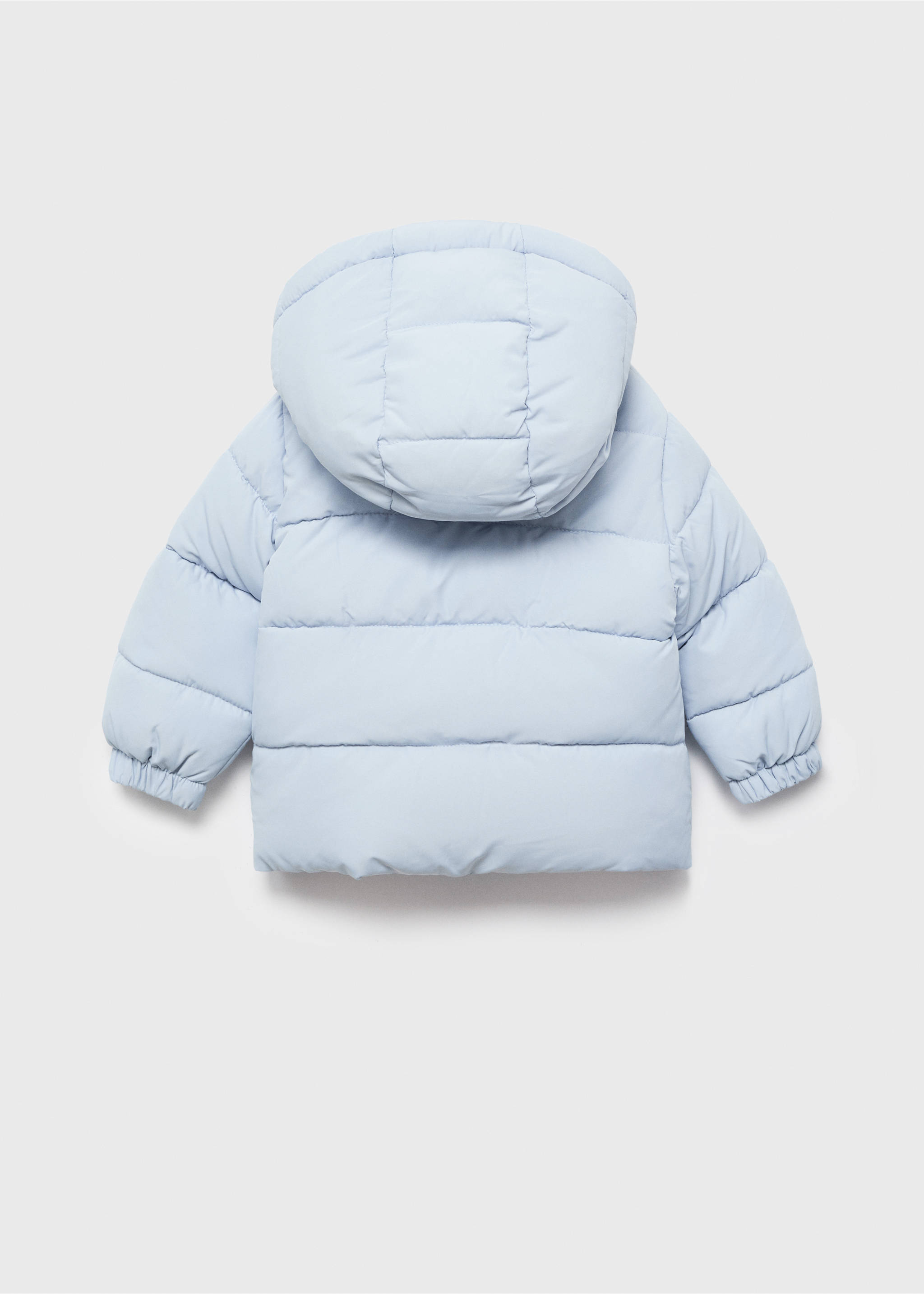 Anorak with shearling-effect hood - Reverse of the article, Sky Blue. Ref: 17044406-00.