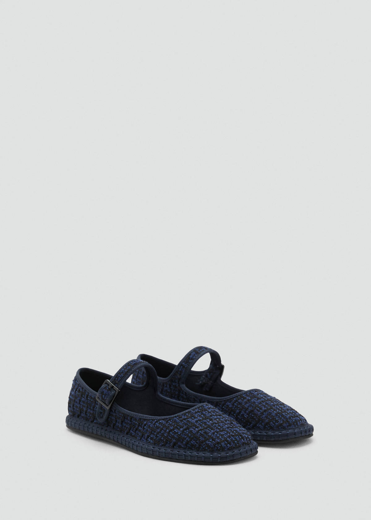 Tweed ballet flats