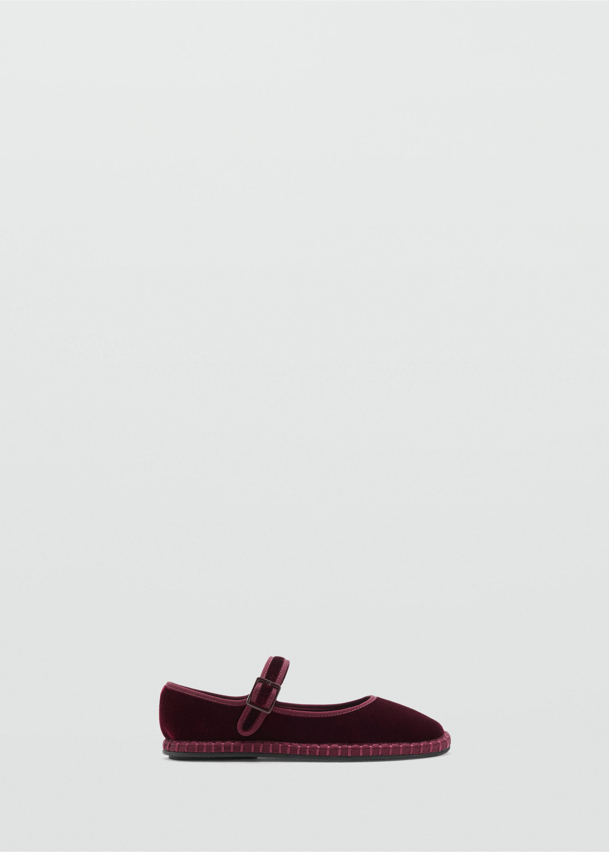Velvet ballerinas - Article without model, Burgundy. Ref: 17044410-00.