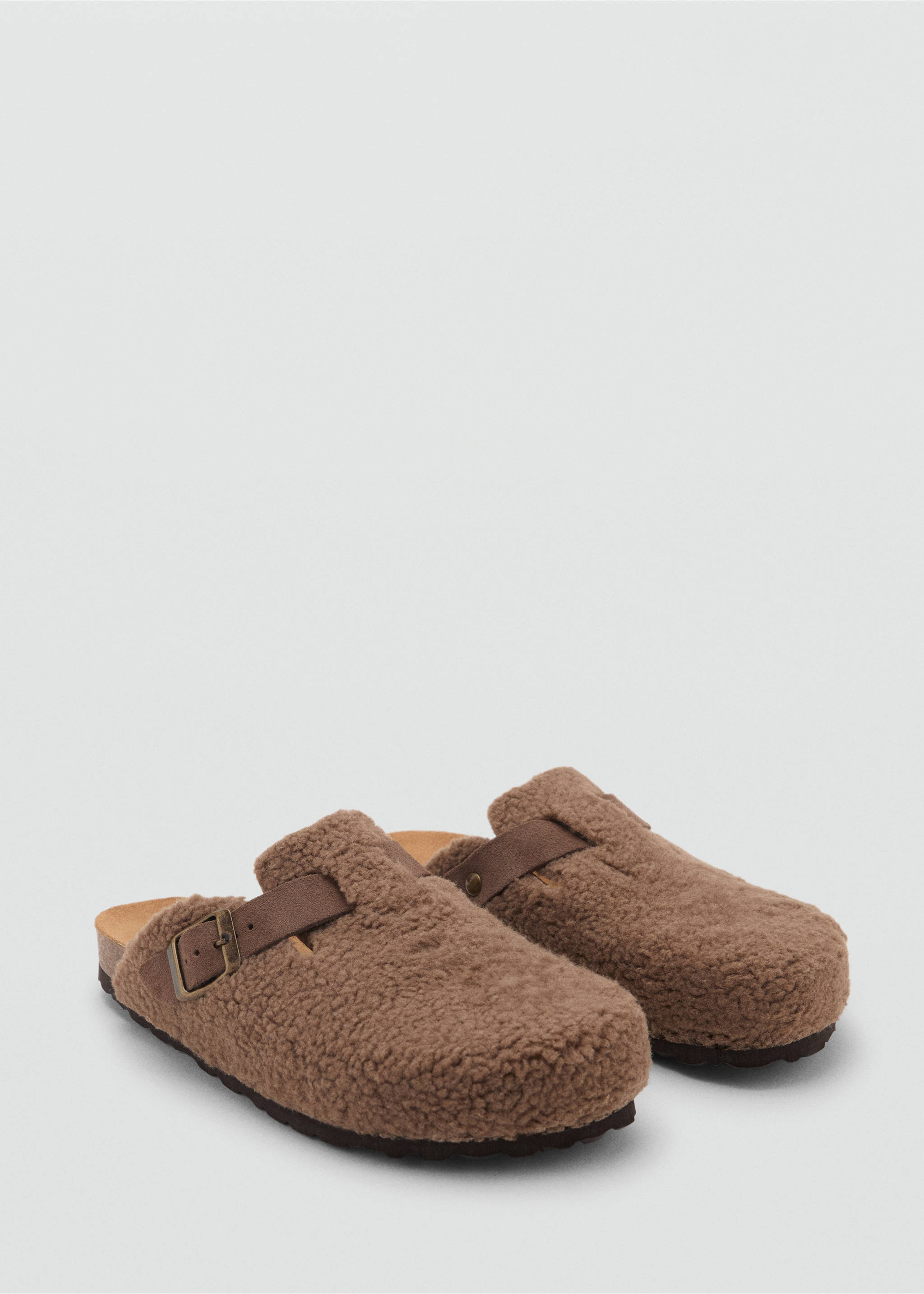 Faux-shearling clogs - Medium plane, Brown. Ref: 17044415-00.