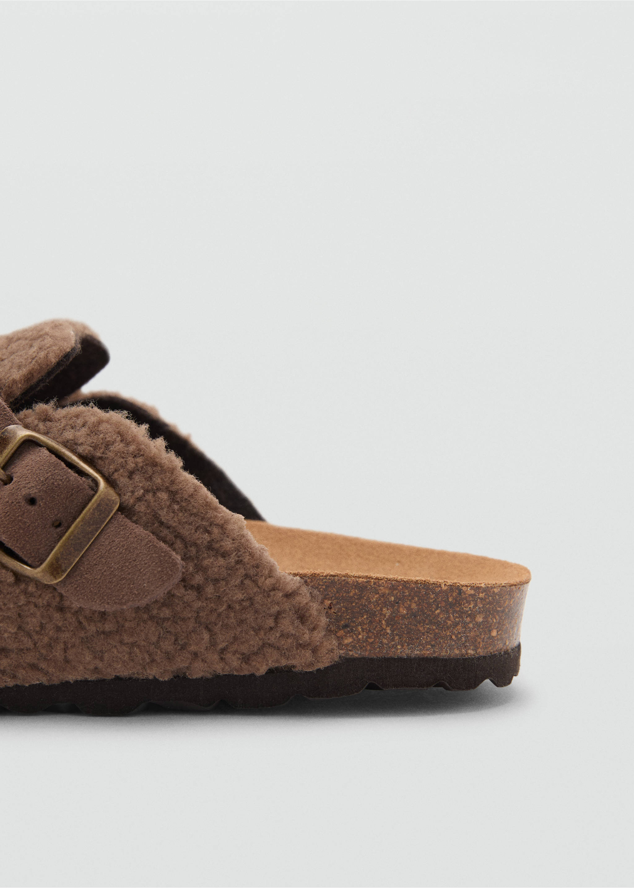 Faux-shearling clogs - Details of the article 1, Brown. Ref: 17044415-00.