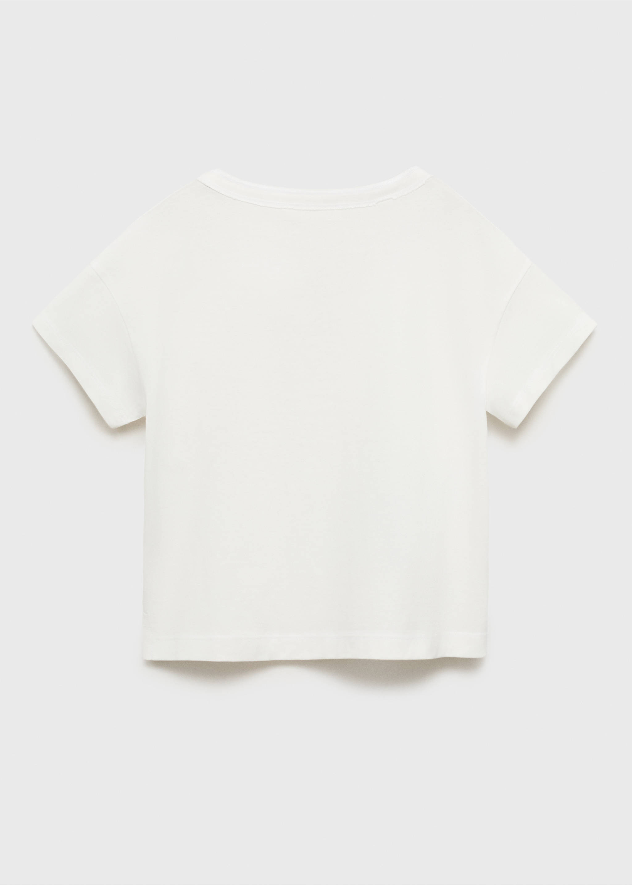 T-shirt coton uni - Verso de l’article, Blanc cassé. Ref: 17044420-00.