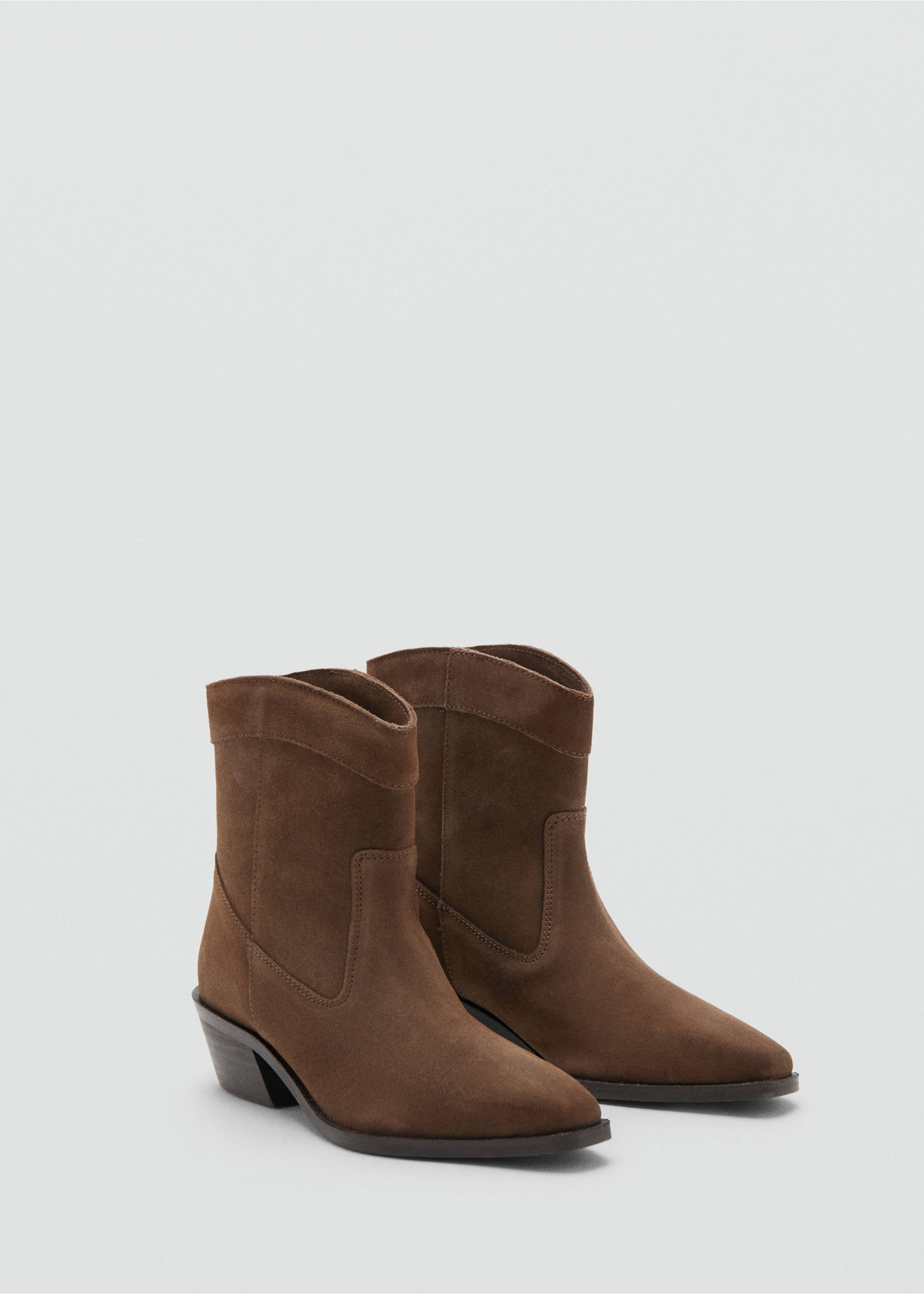 Suede leather ankle boots - Medium plane, Brown. Ref: 17044424-00.
