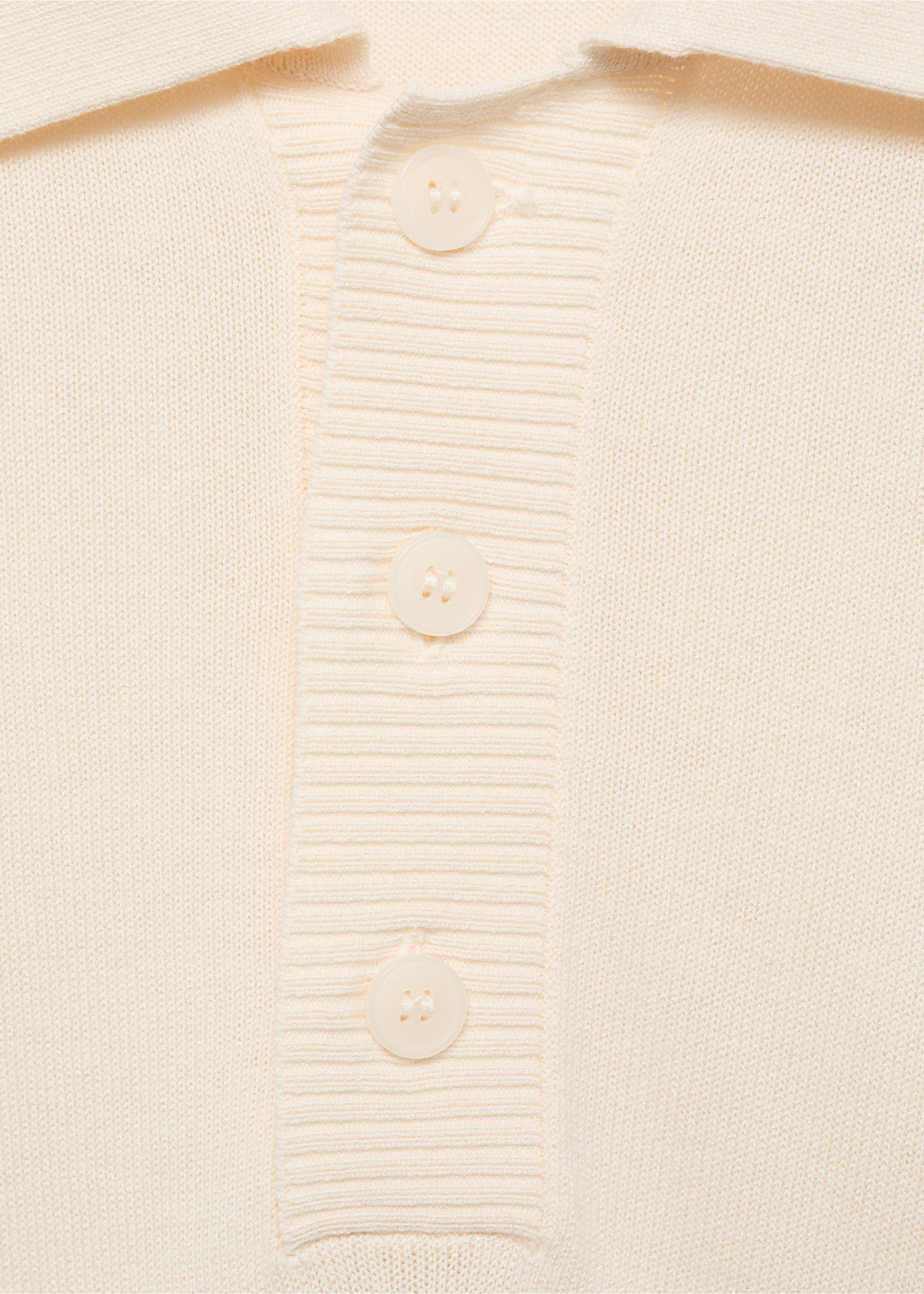 Cotton knitted polo shirt - Details of the article 8, Off White. Ref: 17044425-00.