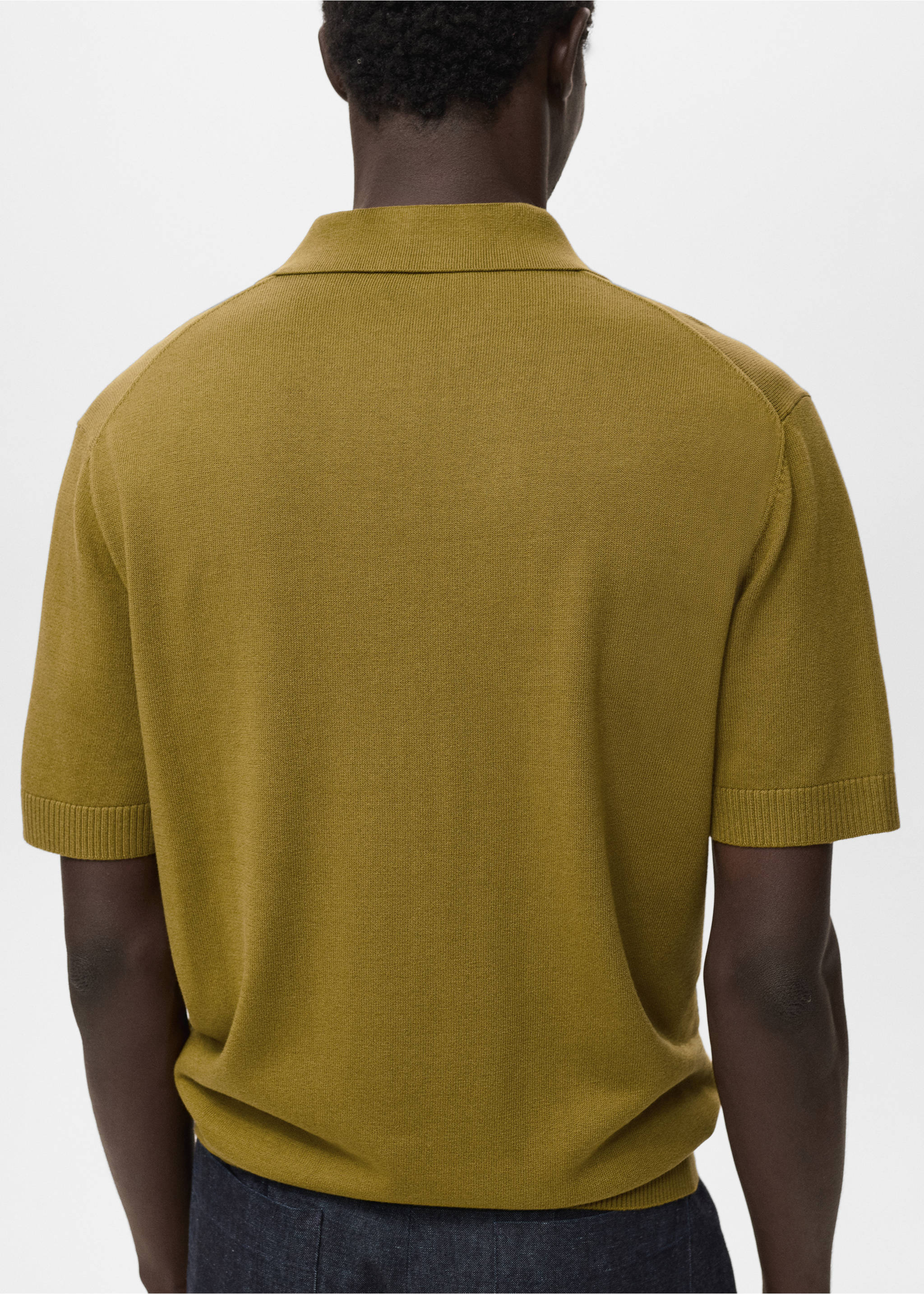 Polo maille coton - Verso de l’article, Olive. Ref: 17044425-00.