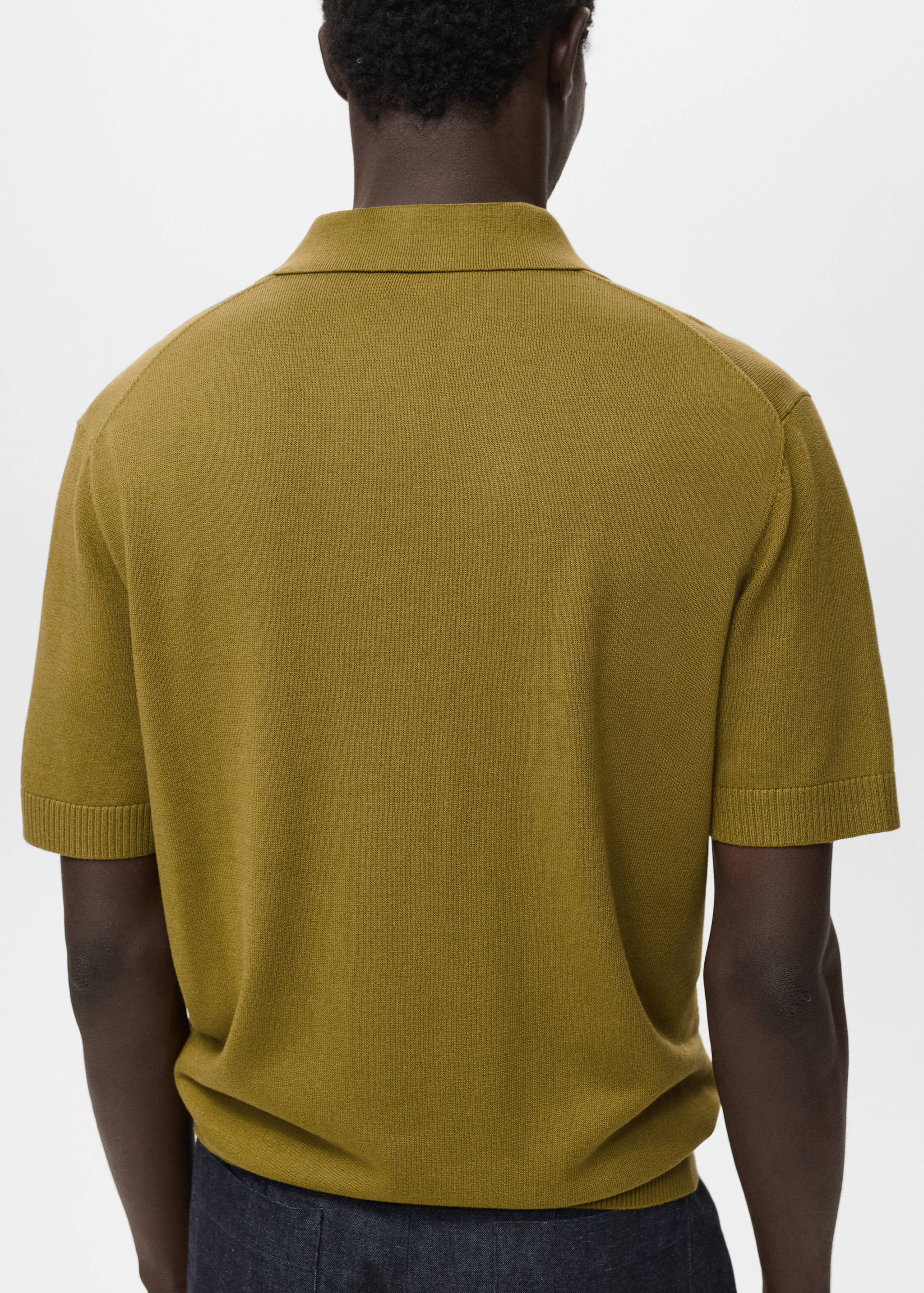 Cotton knitted polo shirt - Reverse of the article