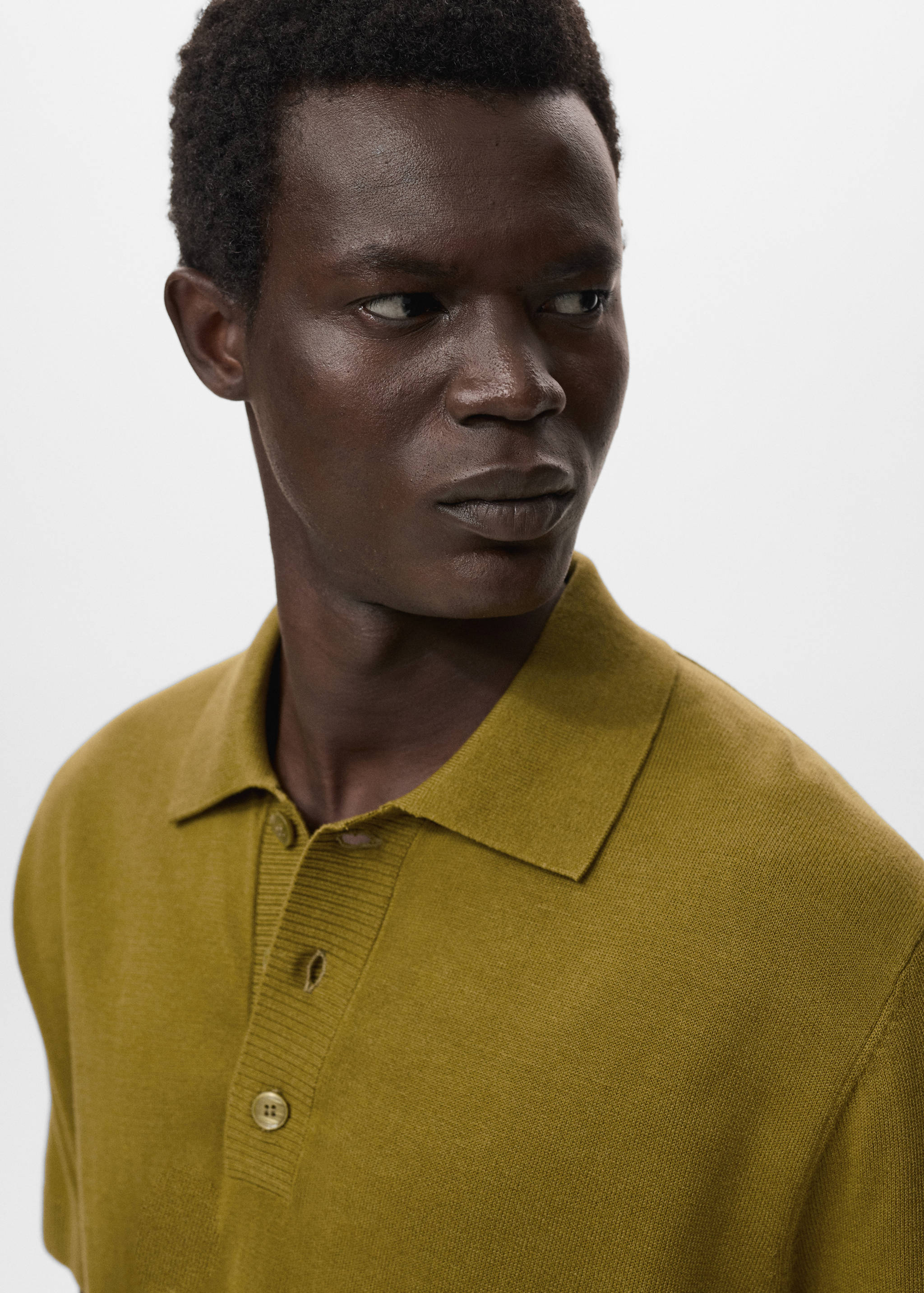 Cotton knitted polo shirt - Details of the article 1