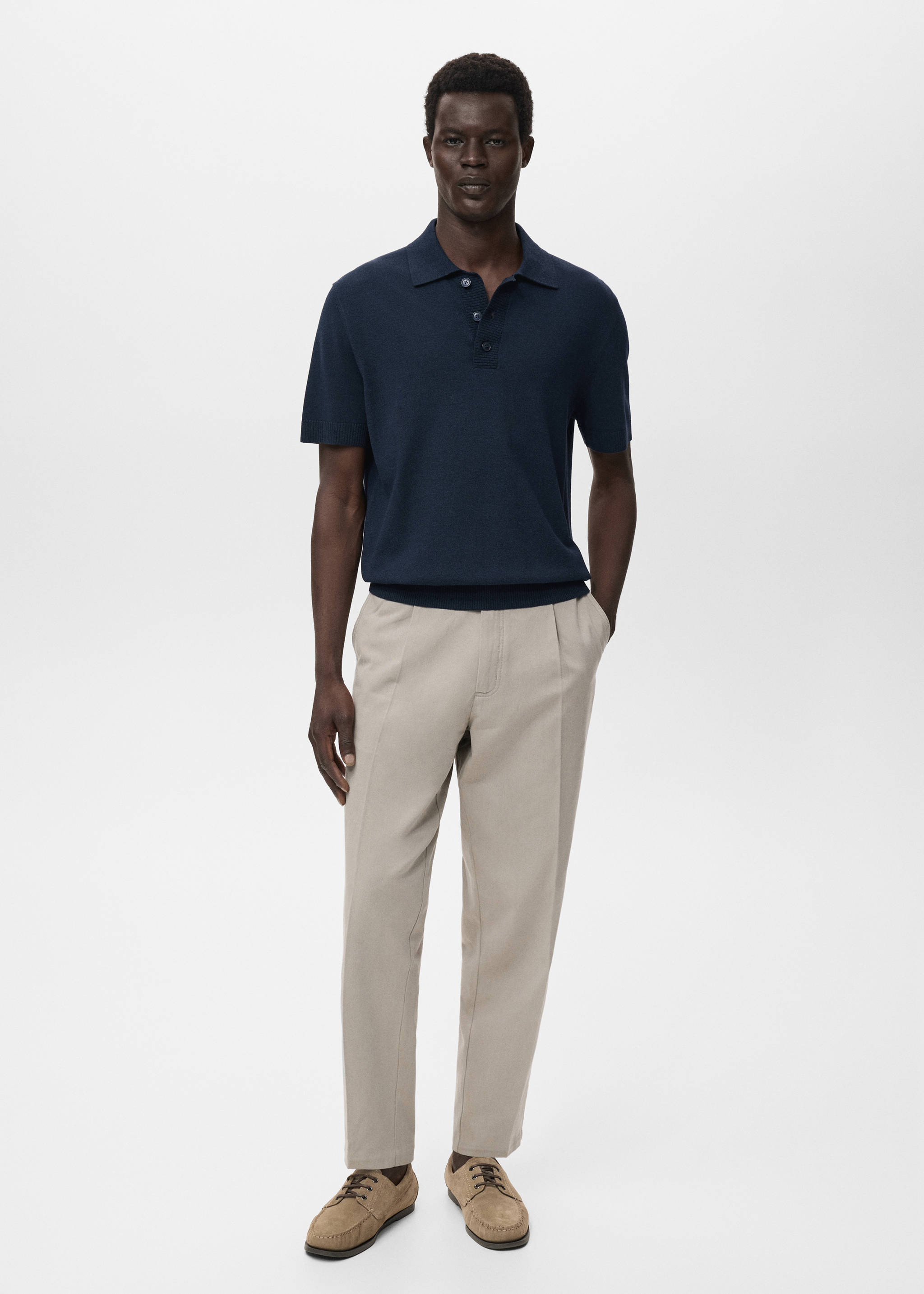 Cotton knitted polo shirt - General plane