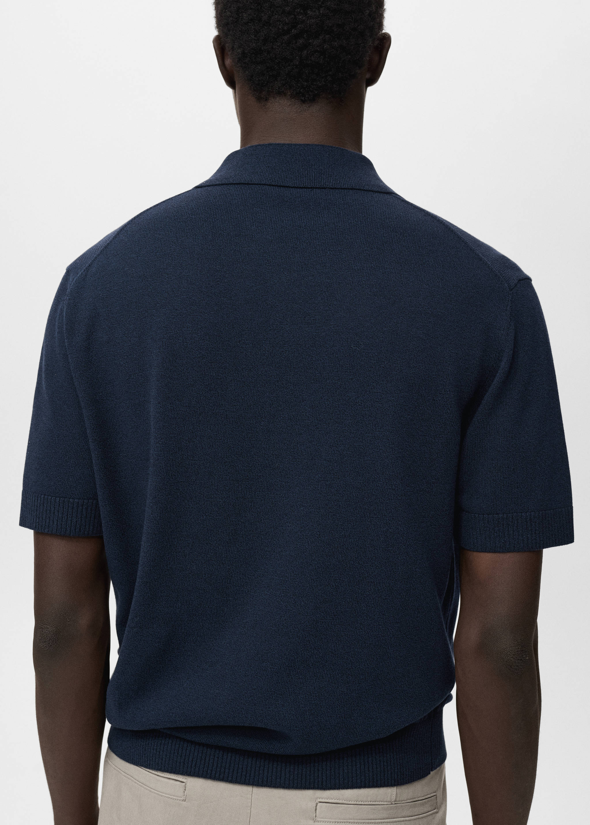 Cotton knitted polo shirt - Reverse of the article