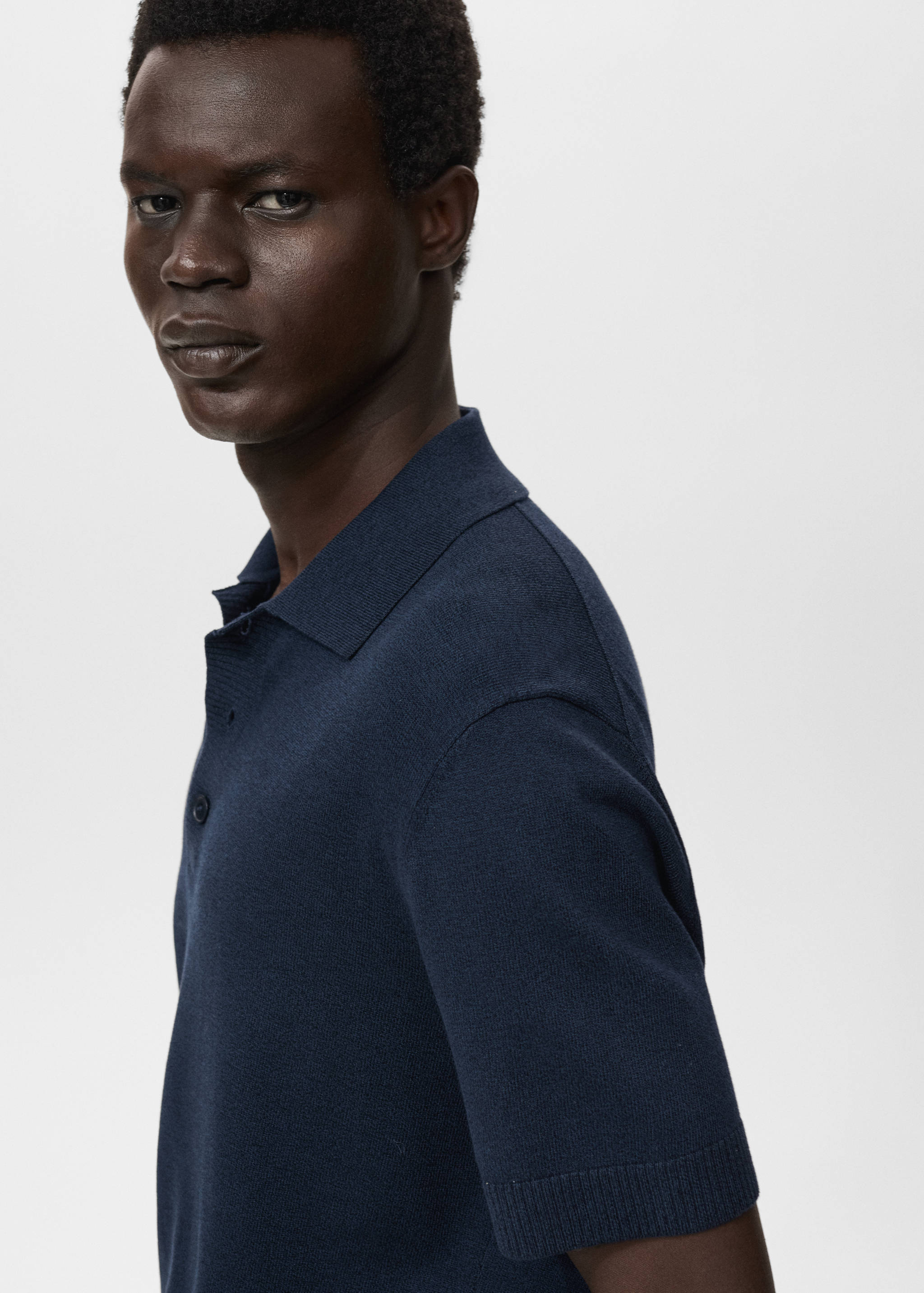 Cotton knitted polo shirt - Details of the article 1
