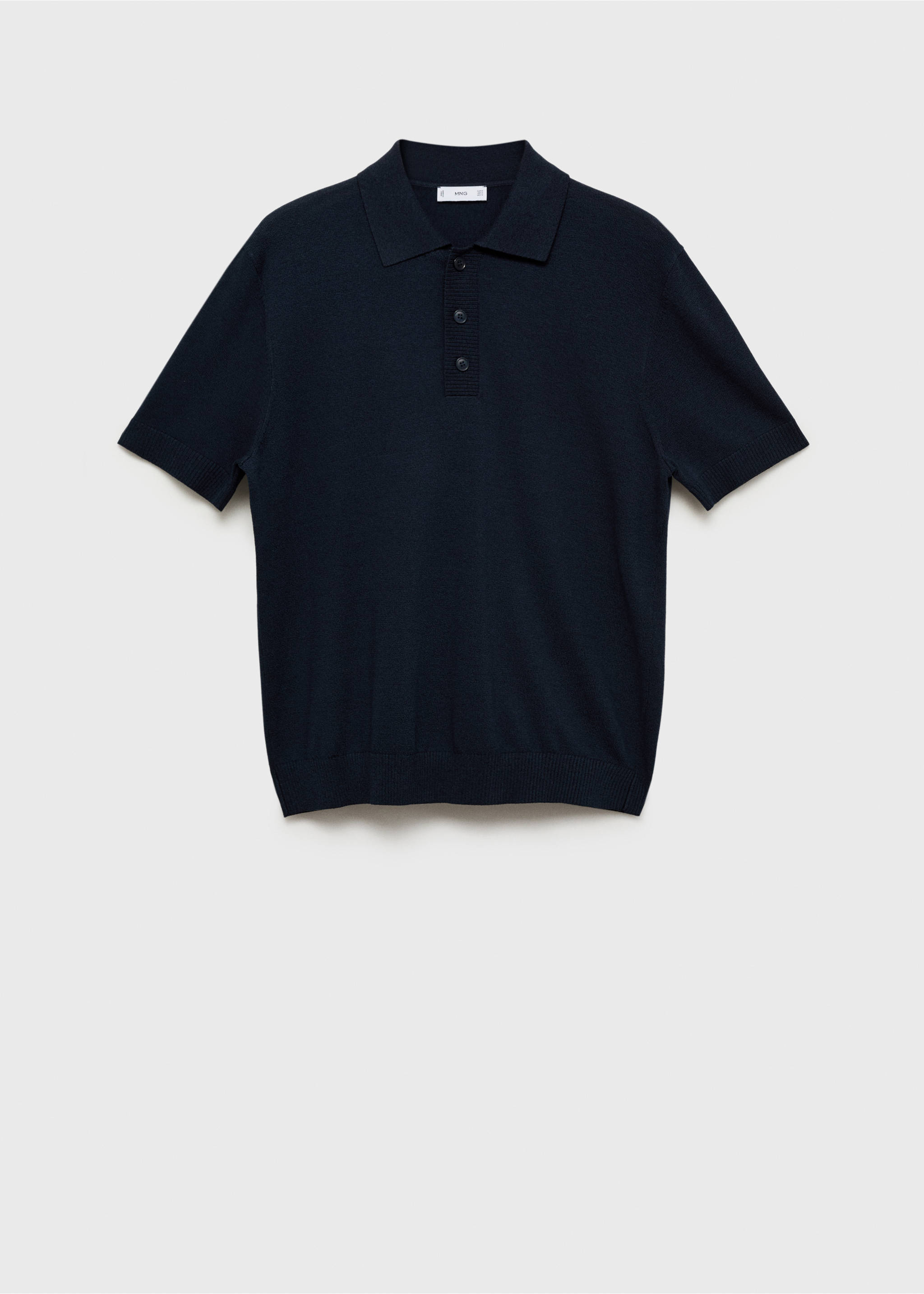 Cotton knitted polo shirt - Article without model, Navy. Ref: 17044425-00.