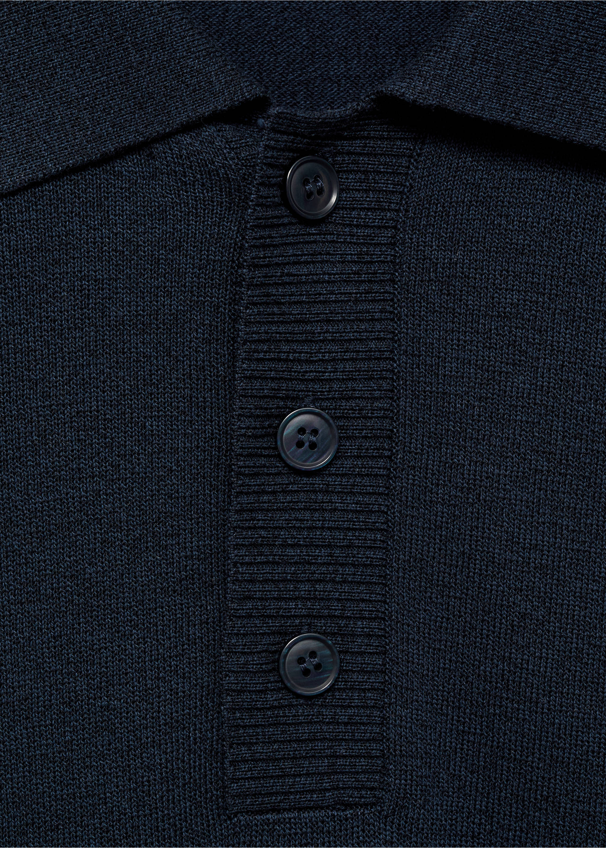 Cotton knitted polo shirt - Details of the article 8, Navy. Ref: 17044425-00.