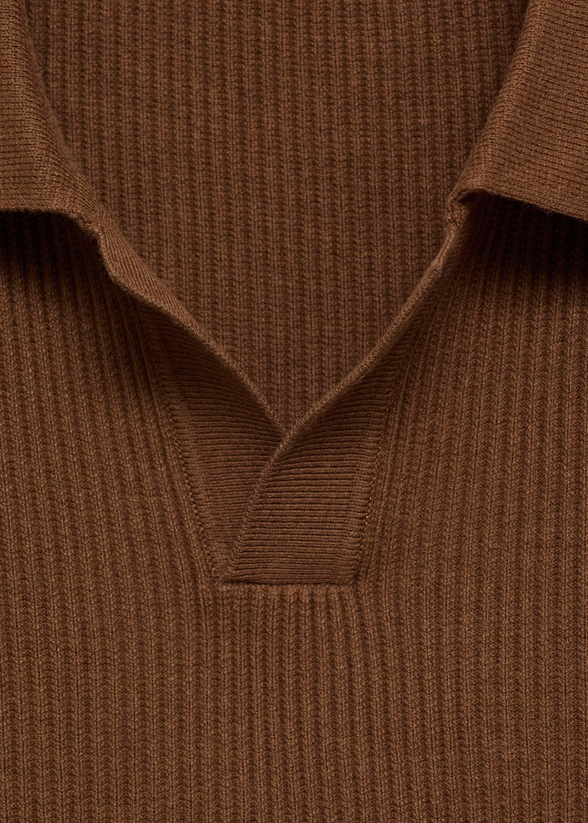 Cotton-blend ribbed polo sweater - Details of the article 8