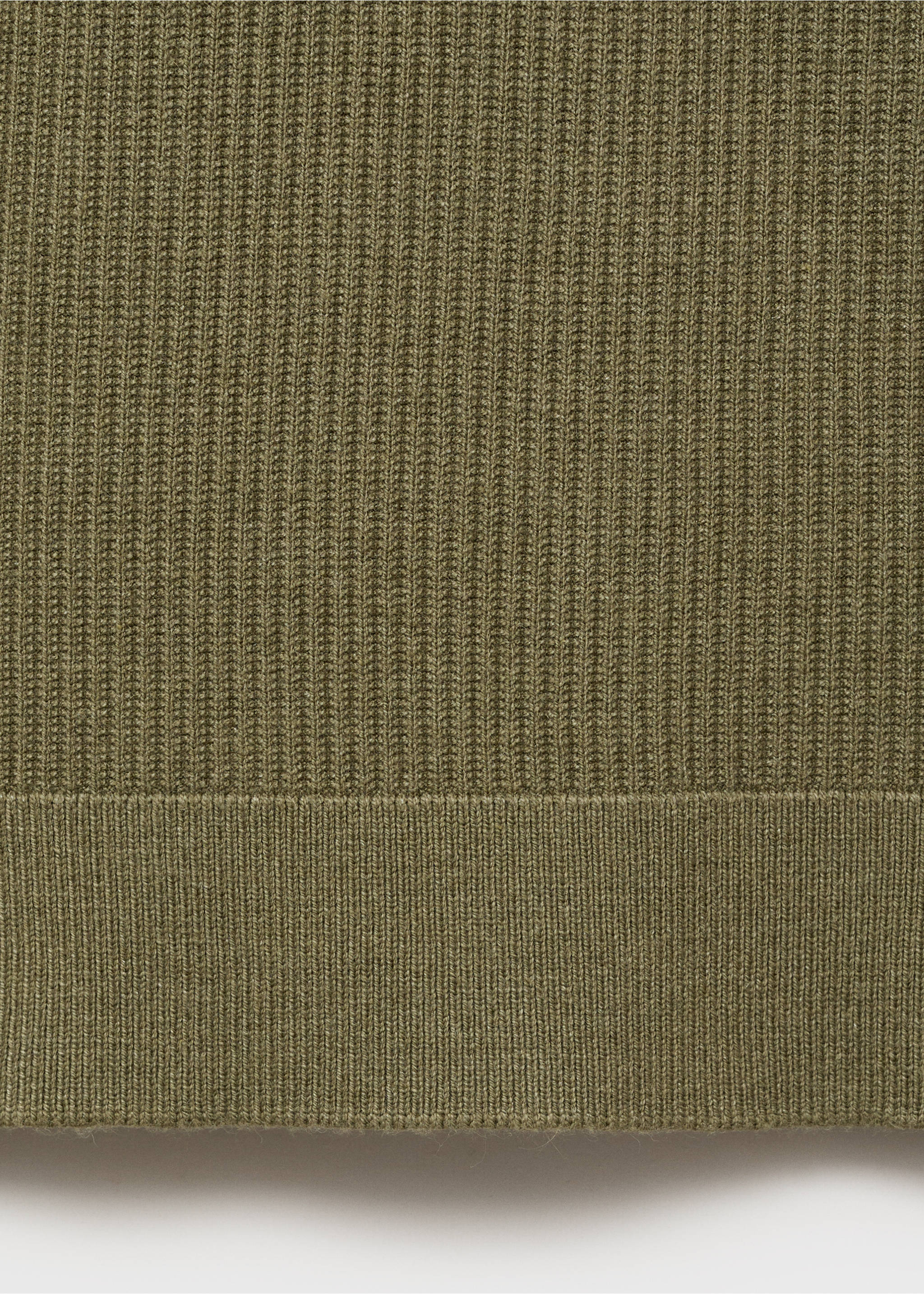 Cotton-blend ribbed polo sweater - Details of the article 0, Medium Green. Ref: 17044428-00.