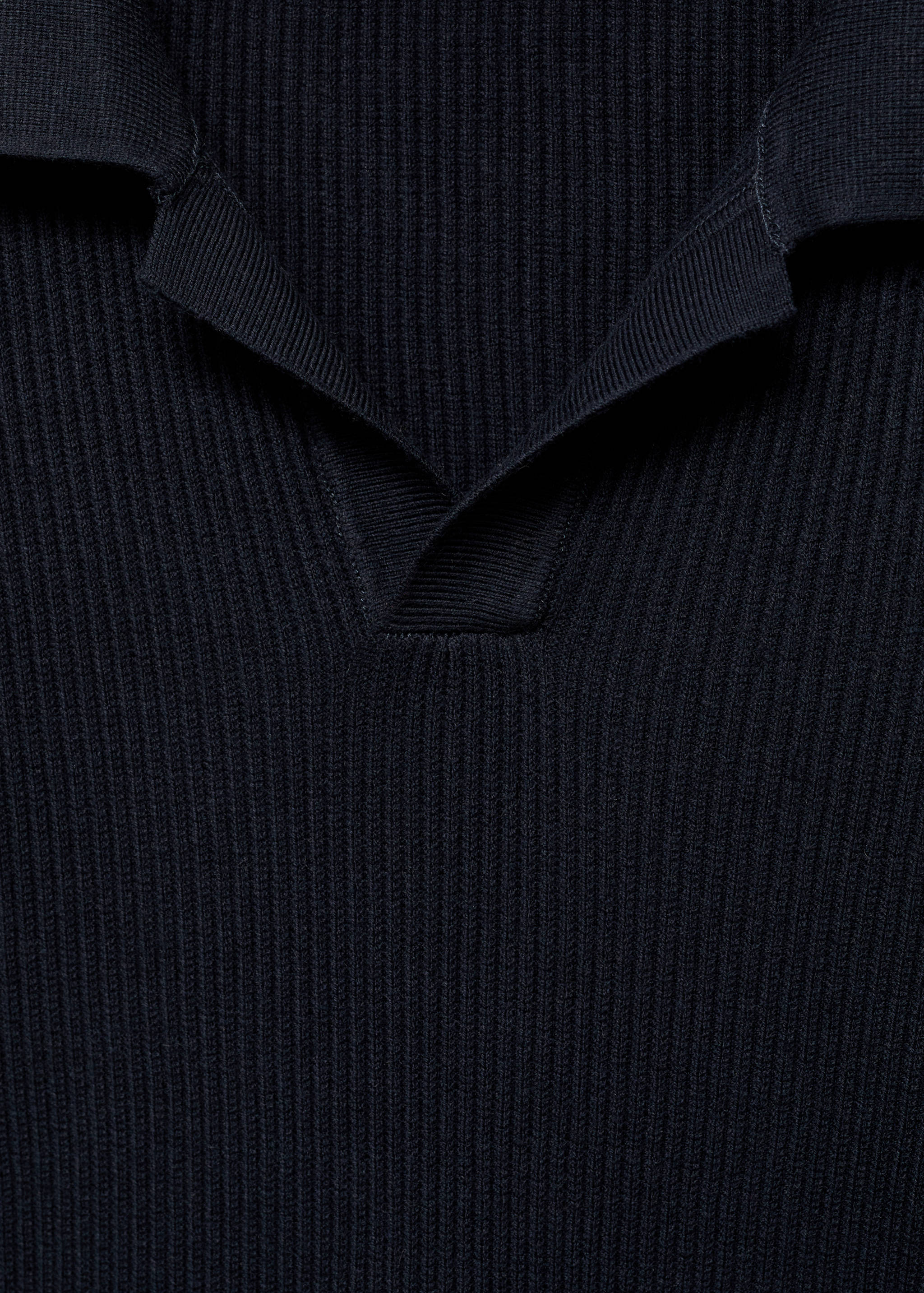 Cotton-blend ribbed polo sweater - Details of the article 8