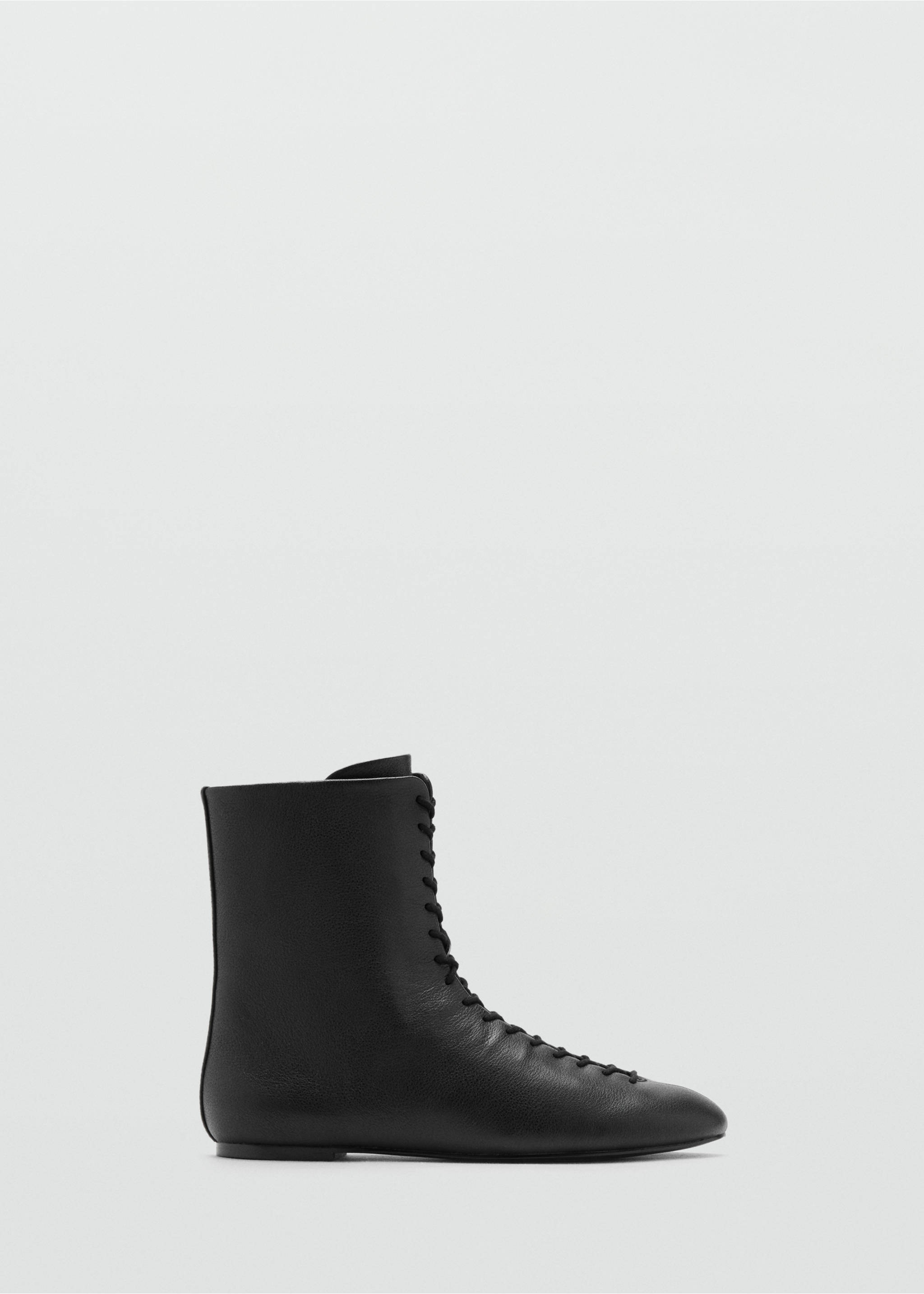 Lace-up leather ankle boots - Article without model, Black. Ref: 17044429-00.