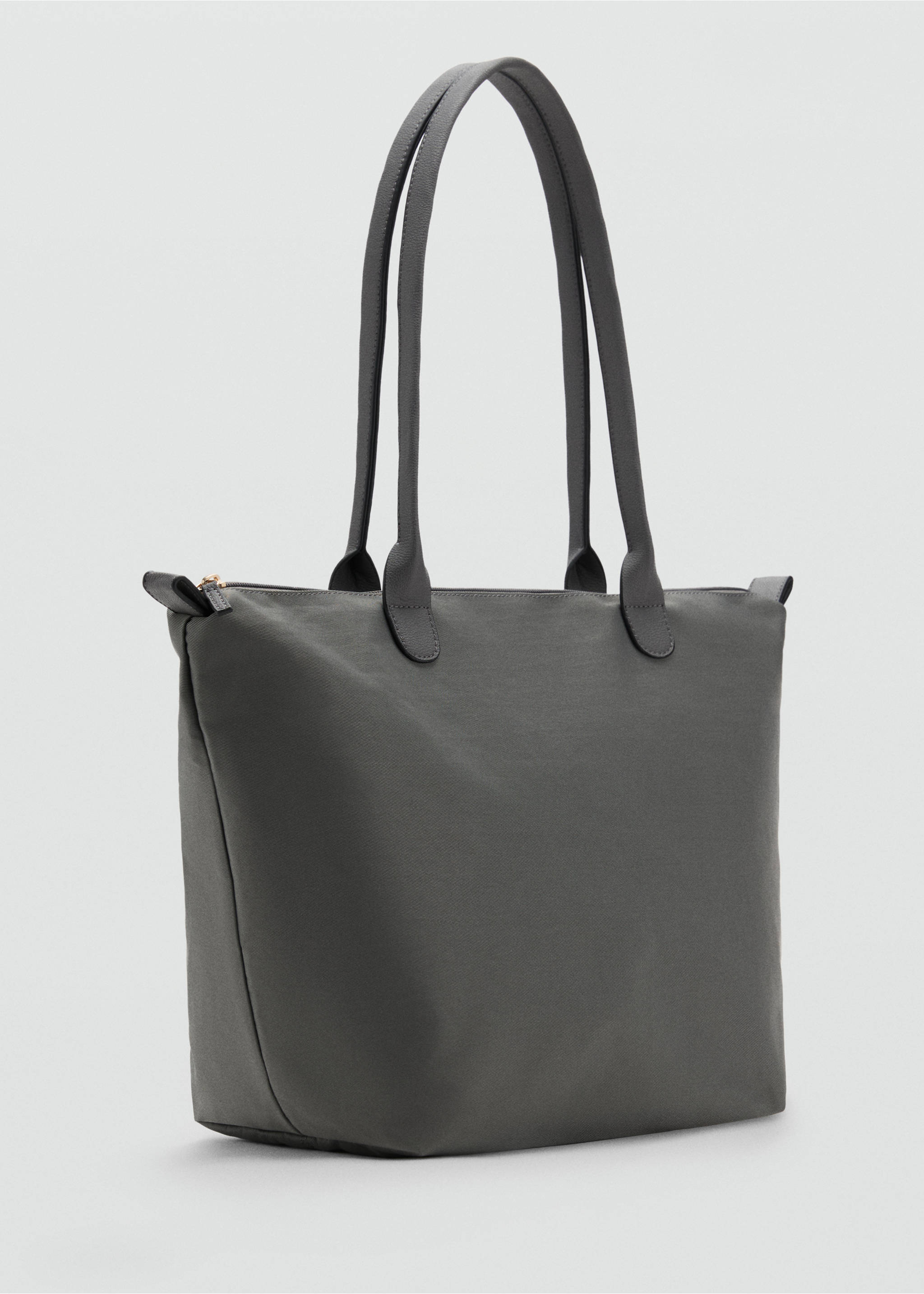 Shopper bag with double handle - Medium plane, Grey. Ref: 17044431-00.