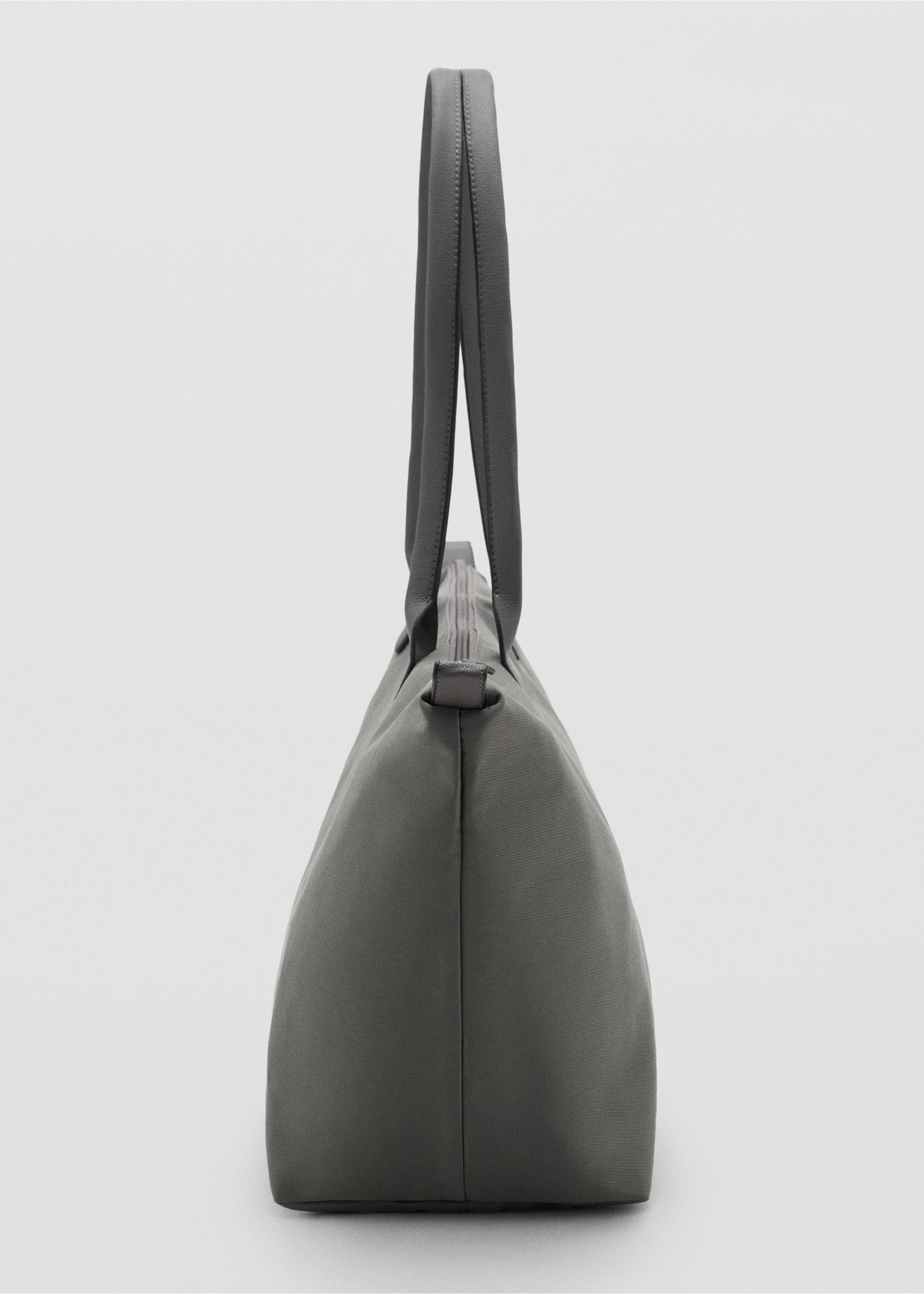 Shopper bag with double handle - Details of the article 1, Grey. Ref: 17044431-00.