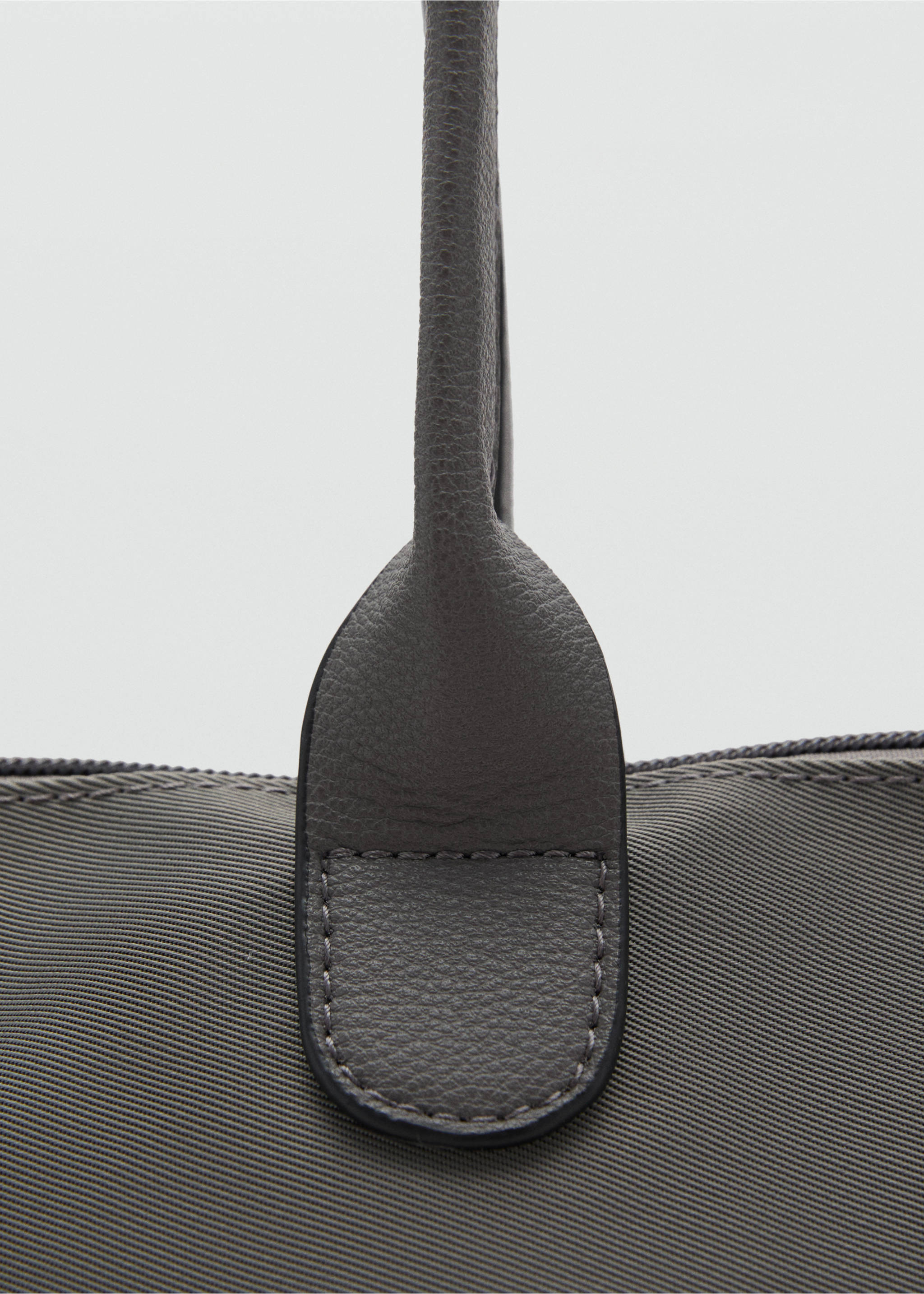 Shopper bag with double handle - Details of the article 2, Grey. Ref: 17044431-00.