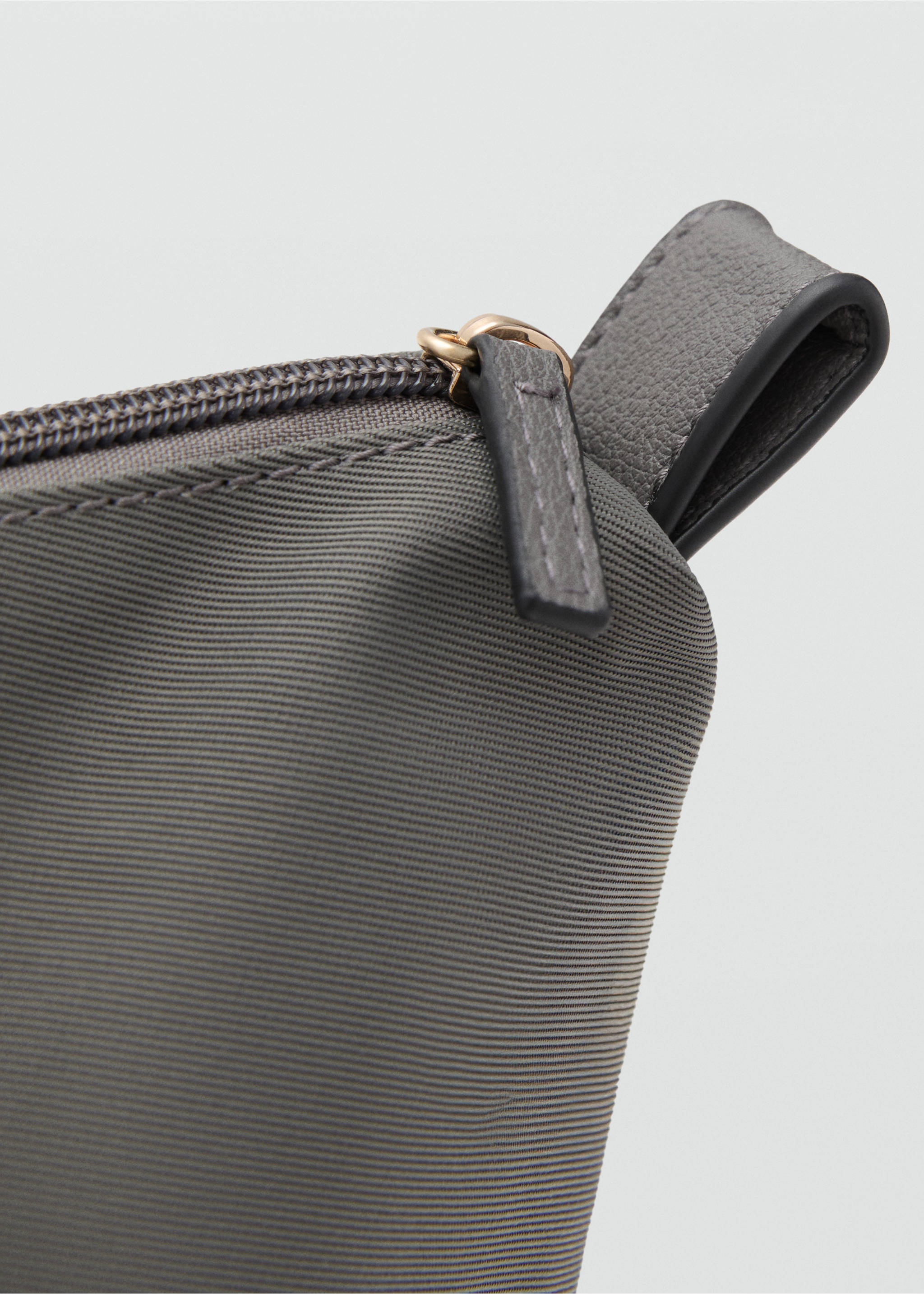 Shopper bag with double handle - Details of the article 3, Grey. Ref: 17044431-00.