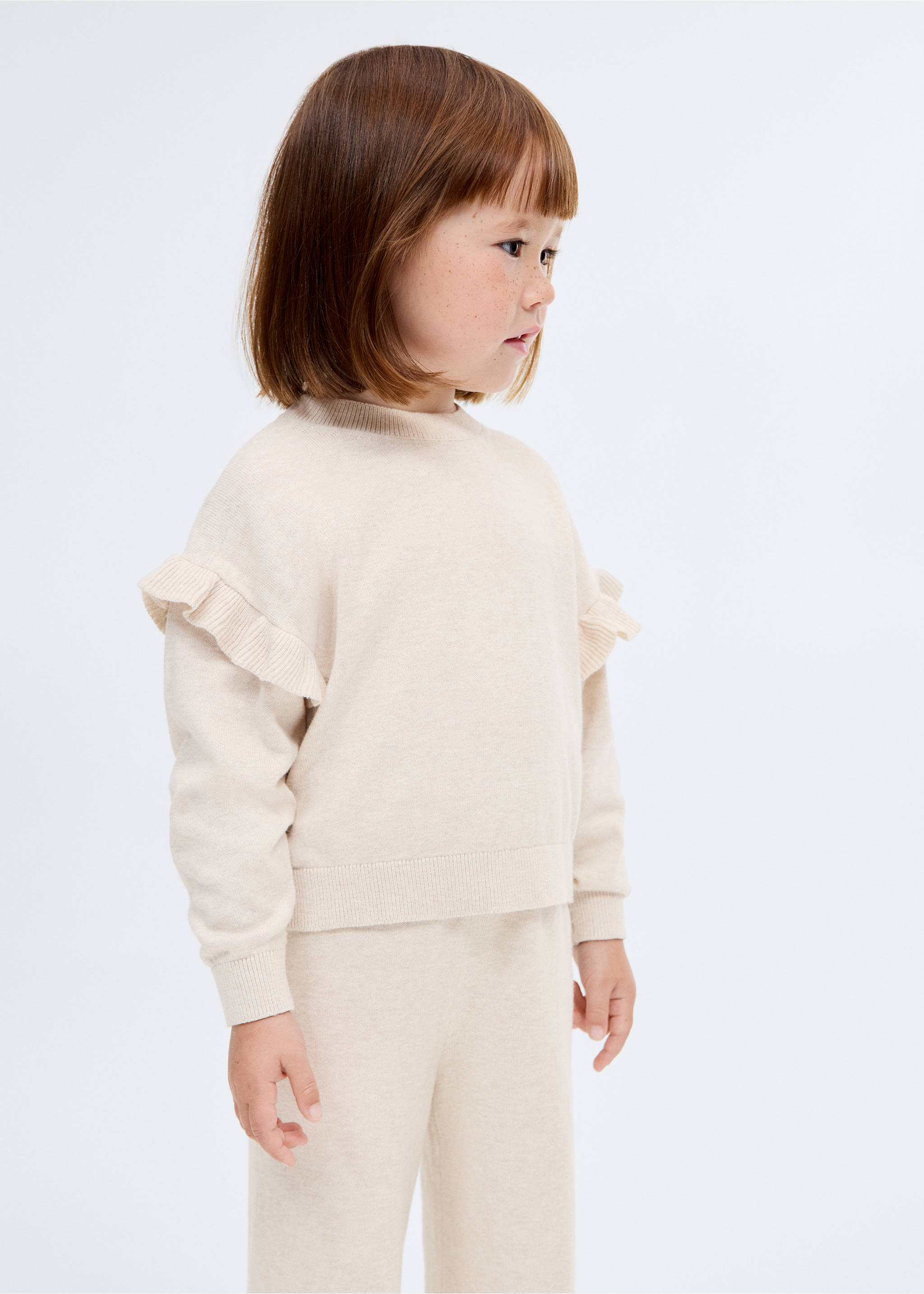 Jersey punto volantes - Plano medio, Beige. Ref: 17044432-00.