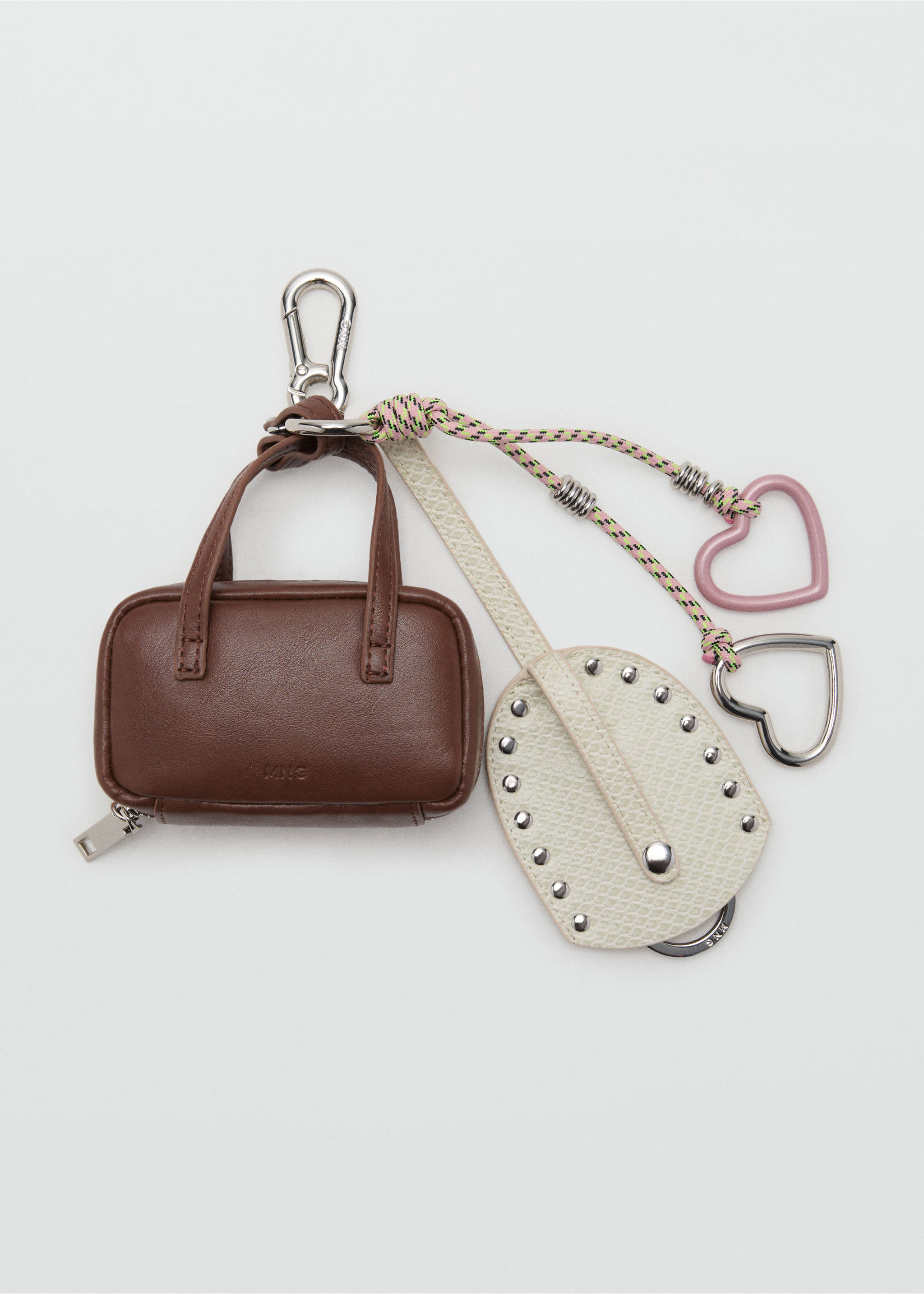 Bag with multi-charm keyring - Article without model, Brown. Ref: 17044443-00.