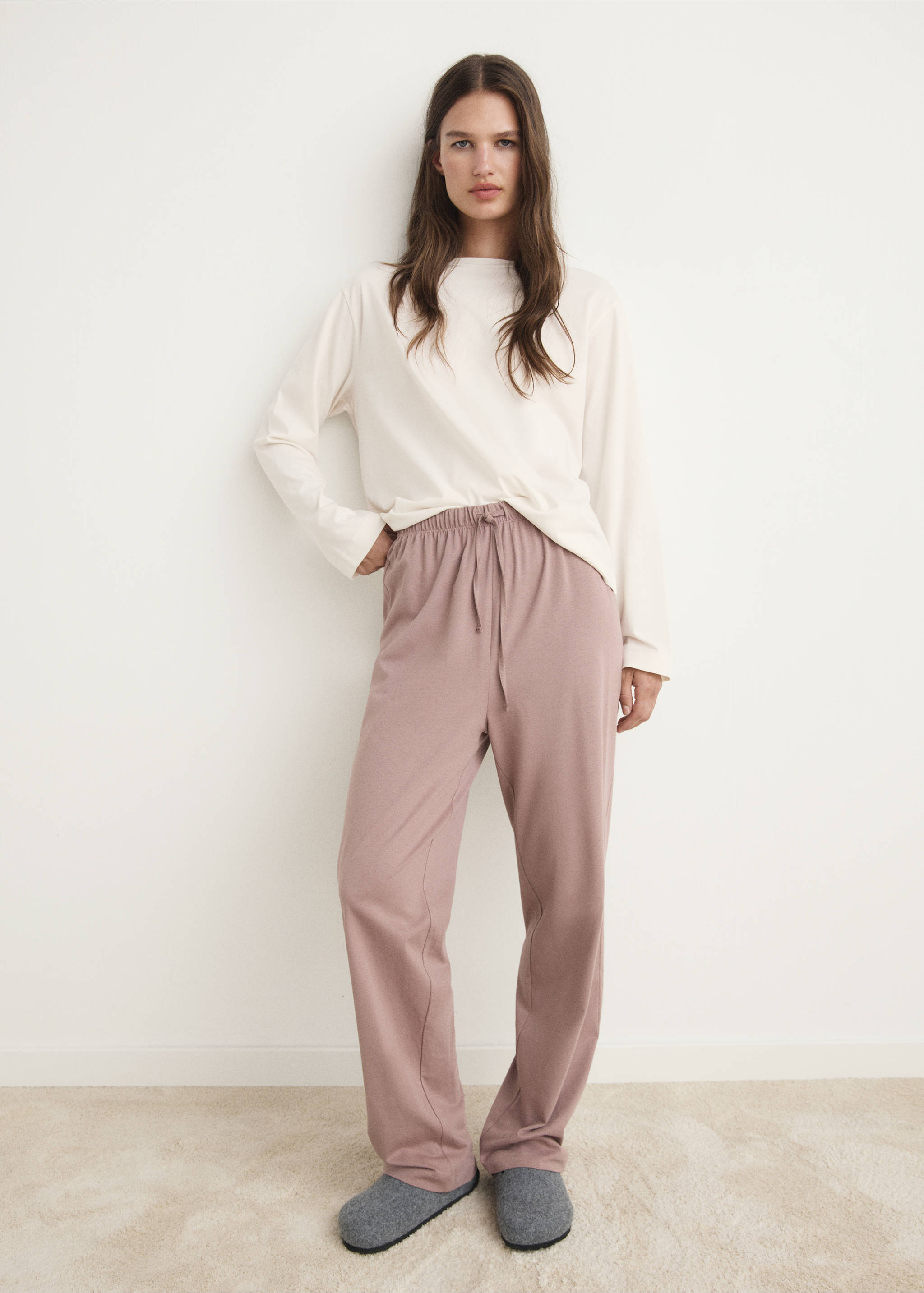 Long-sleeved pyjama t-shirt - General plane, Vanilla. Ref: 17044445-00.