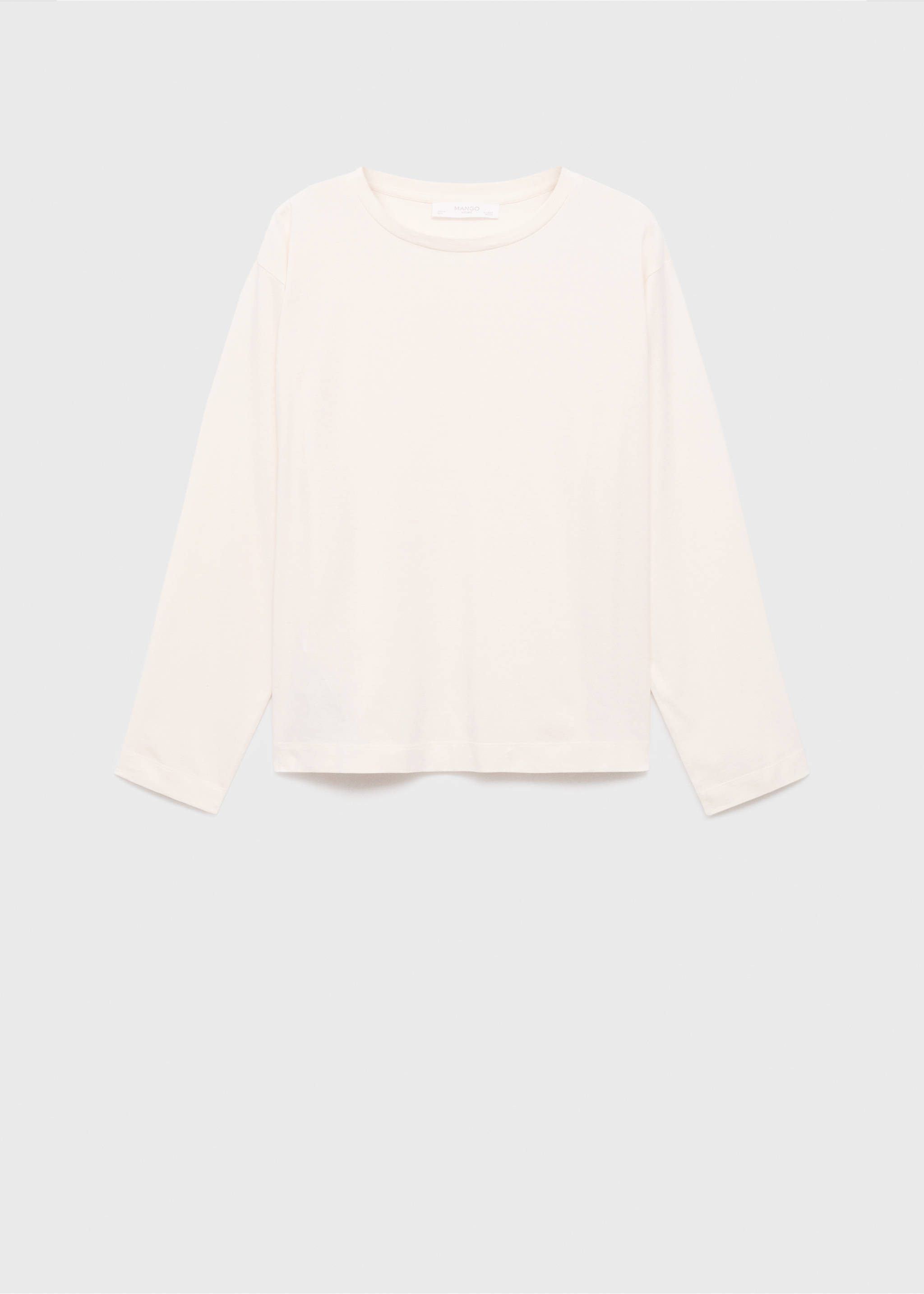 Long-sleeved pyjama t-shirt - Article without model, Vanilla. Ref: 17044445-00.