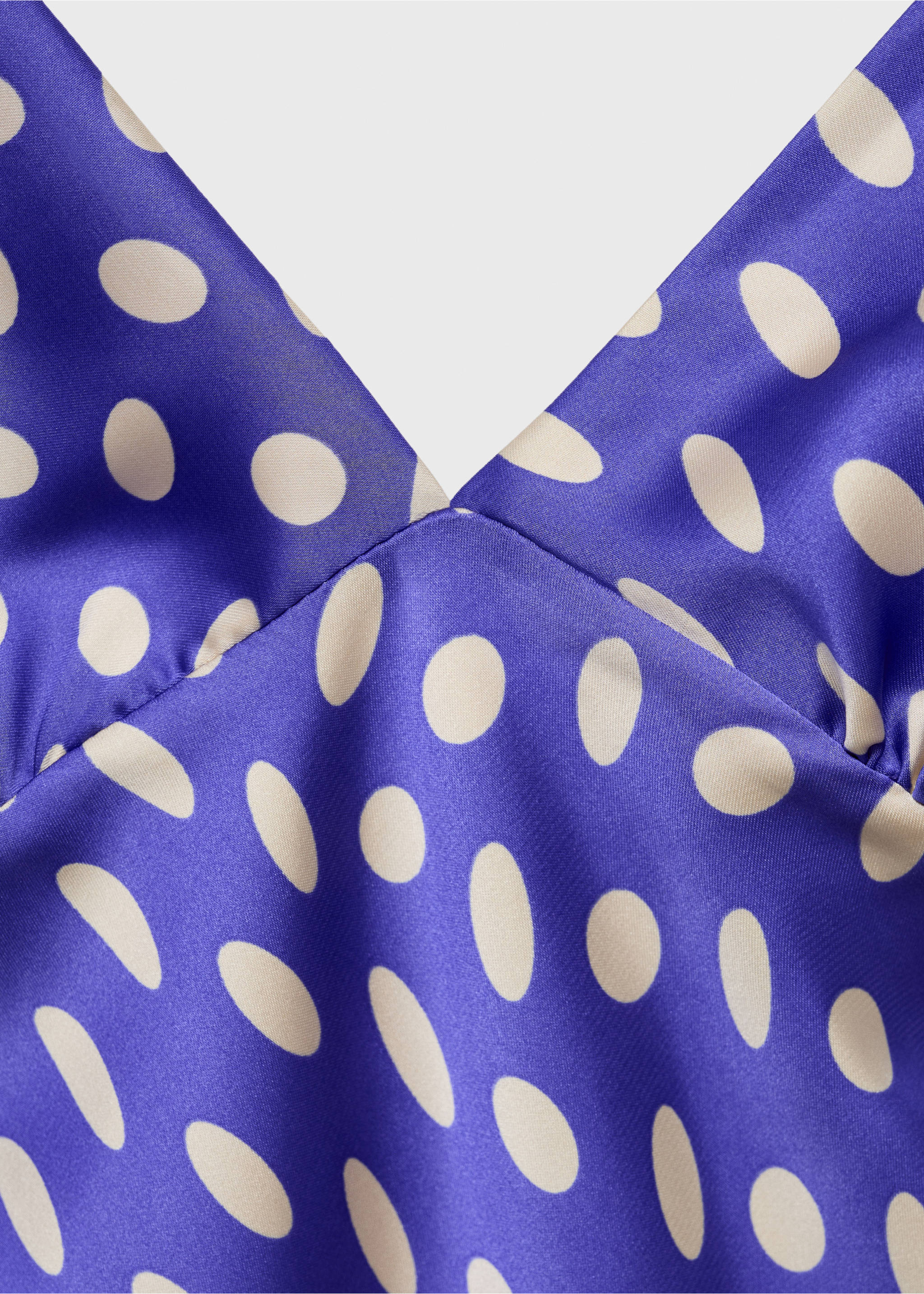 Satiniertes Kleid mit Polka Dots - Detail des Artikels 0, Blau. Ref: 17044448-00.