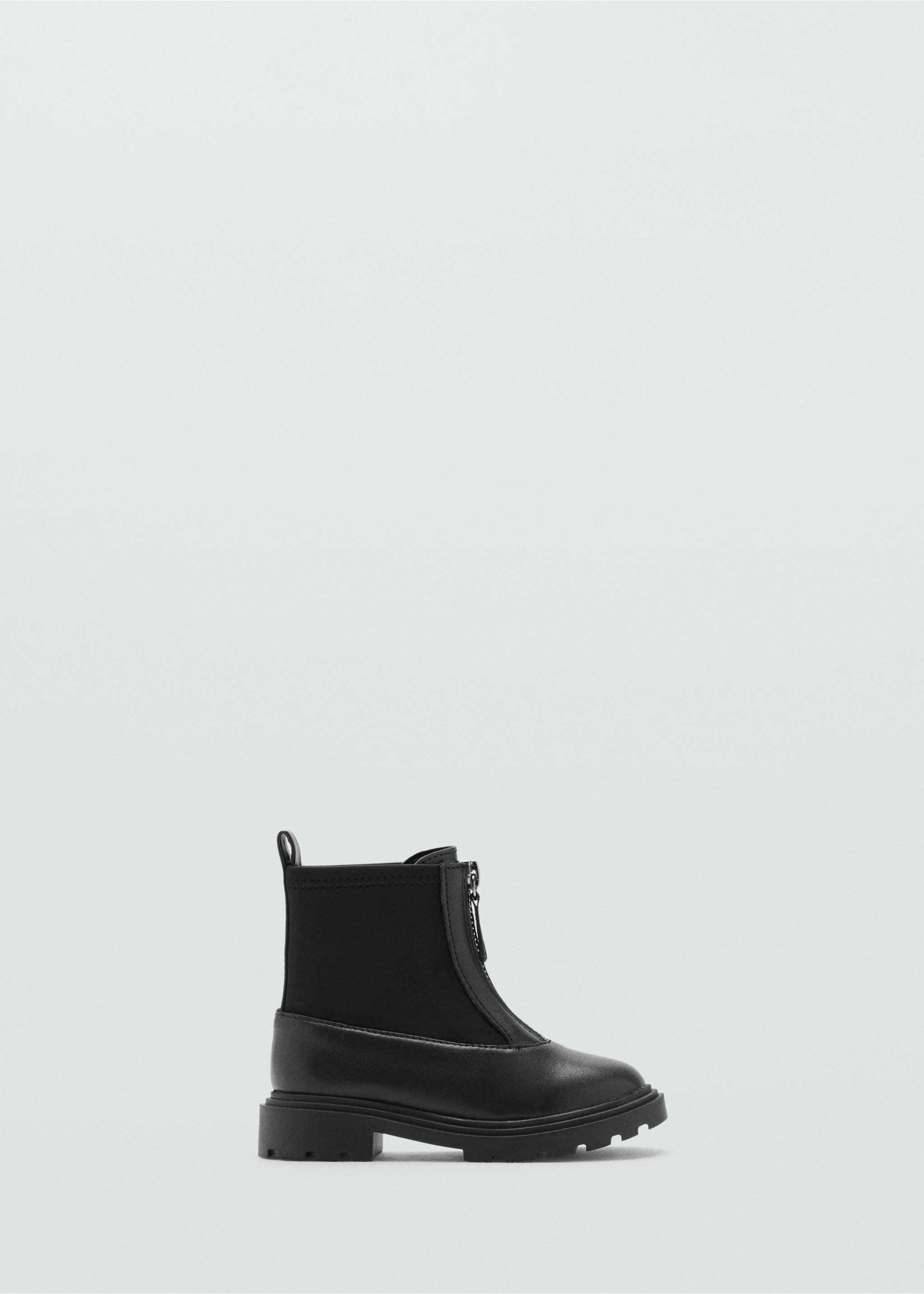Zipped leather ankle boots - Article without model, Black. Ref: 17044775-00.