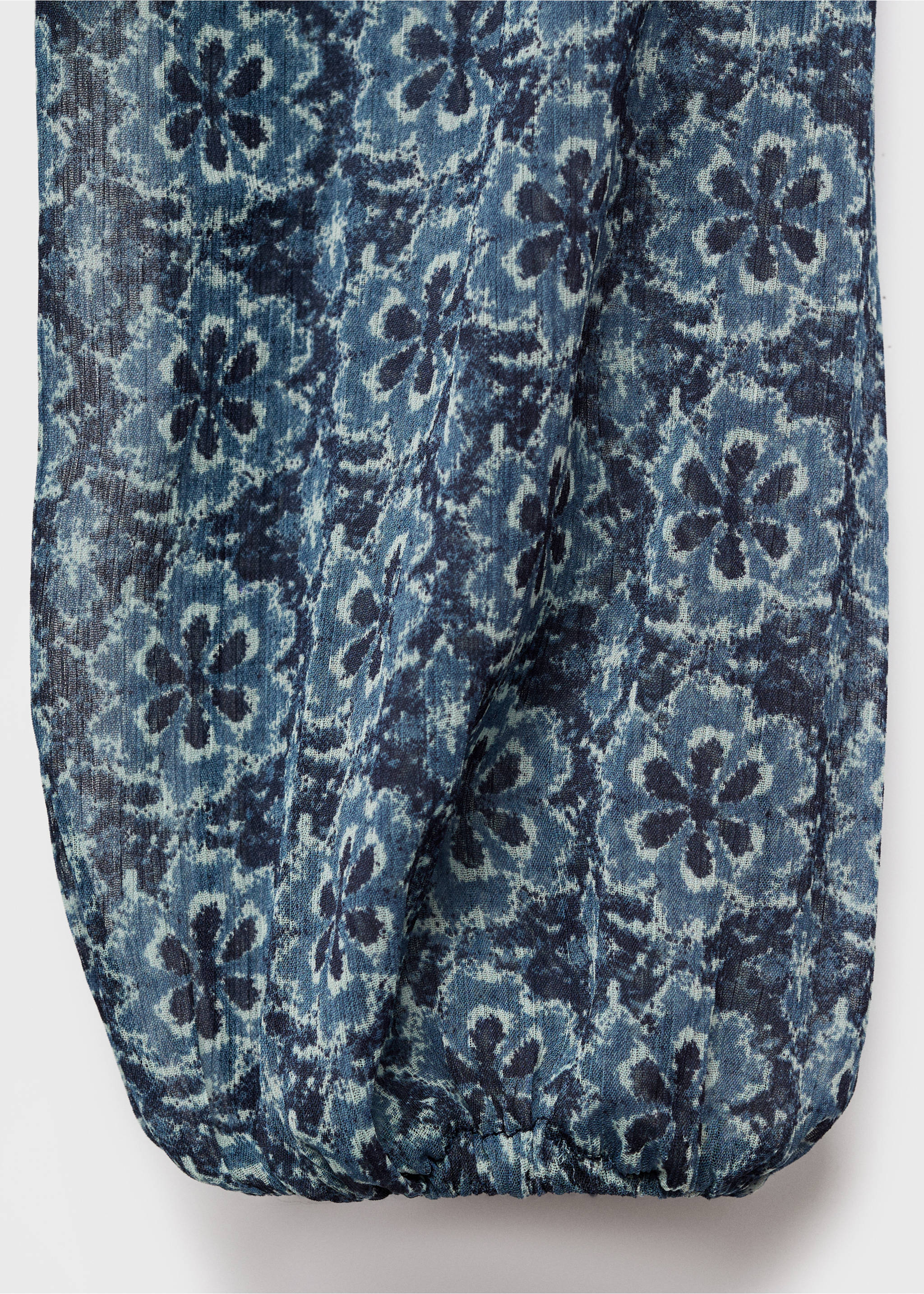 Floral dress with cut-out - Details of the article 8, Petrol Blue. Ref: 17044778-00.