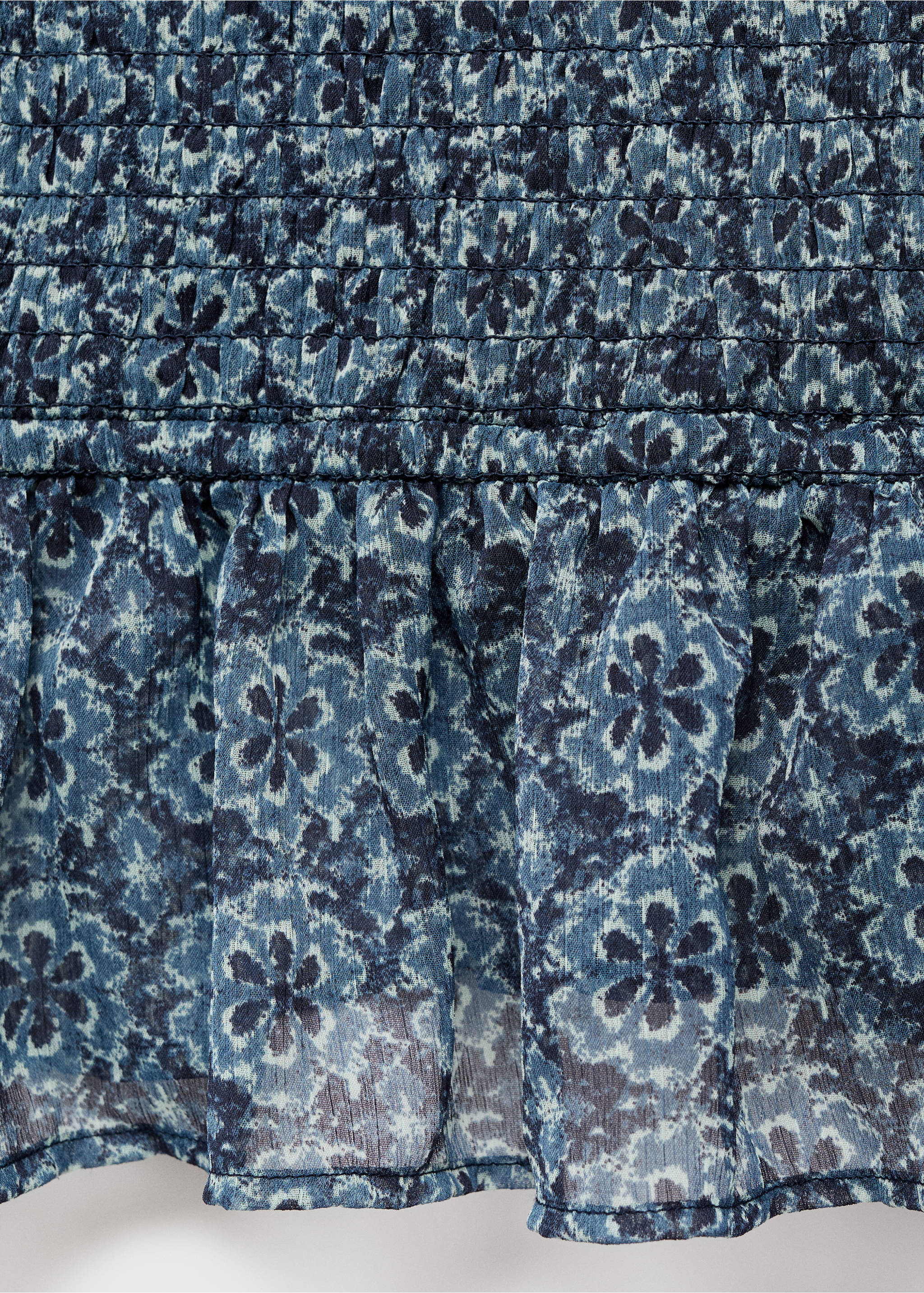 Floral dress with cut-out - Details of the article 0, Petrol Blue. Ref: 17044778-00.