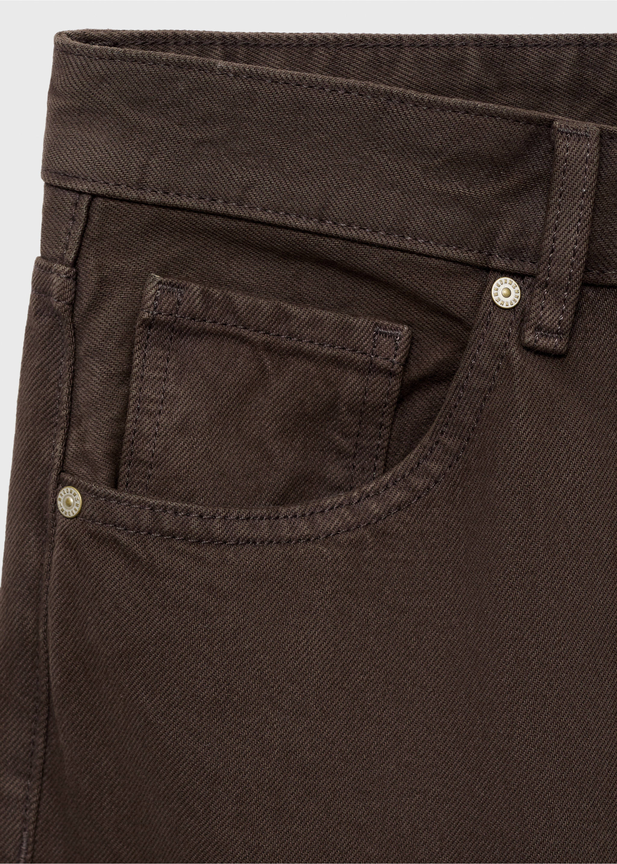 Miami medium-rise straight-fit jeans - Details of the article 8, Chocolate. Ref: 17044782-00.