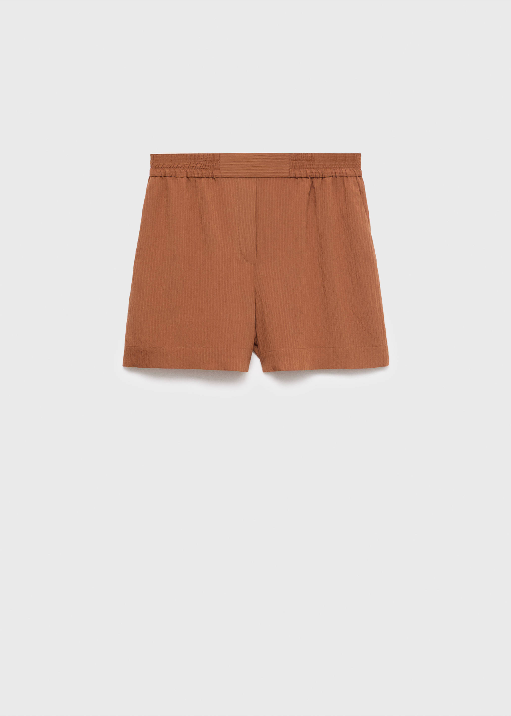 Textured shorts with contrasting trim - Article without model, Brown. Ref: 17044787-00.