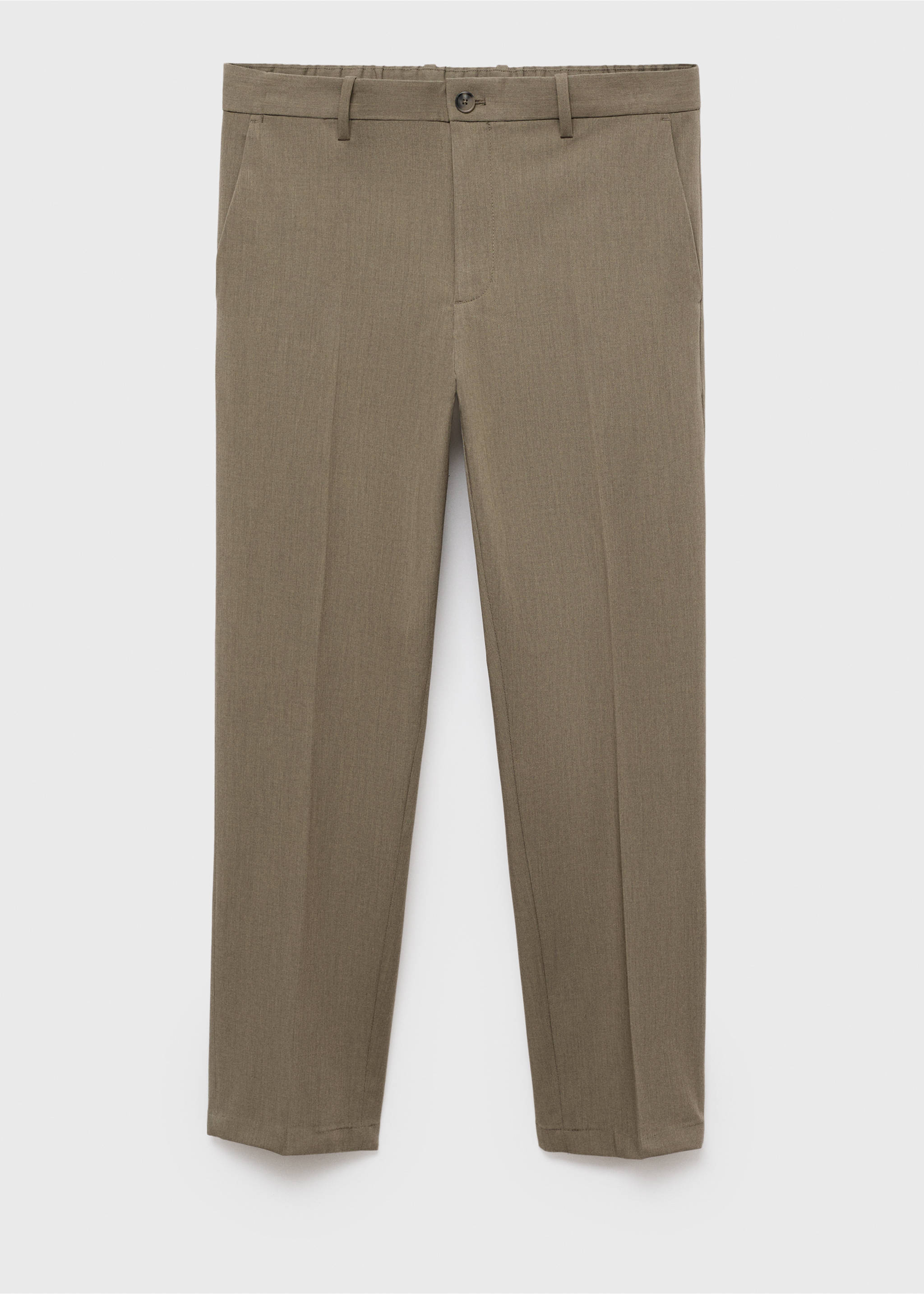 Bologna cropped slim-fit trousers - Article without model, Khaki. Ref: 17045140-00.