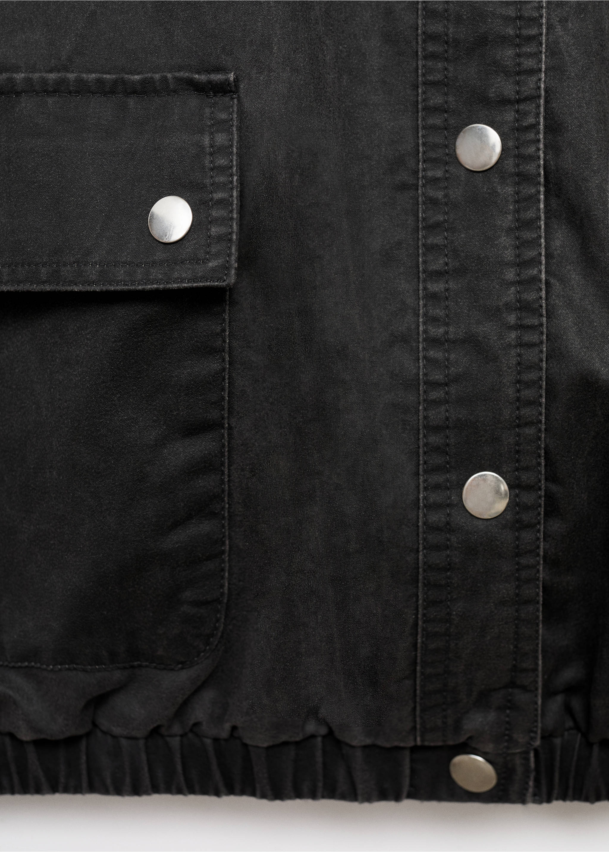 Bomber jacket with shirt collar - Details of the article 0, Charcoal. Ref: 17045141-00.