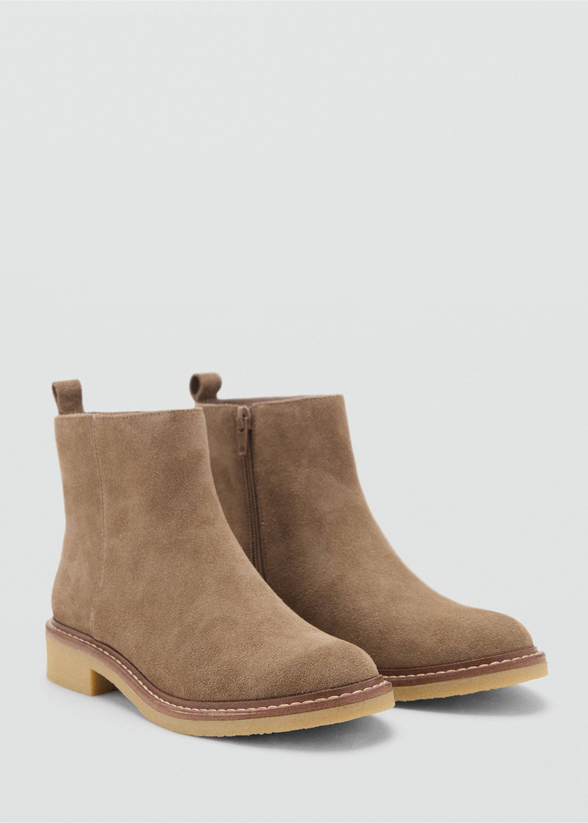 Suede leather ankle boots - Medium plane, Medium Brown. Ref: 17045143-00.