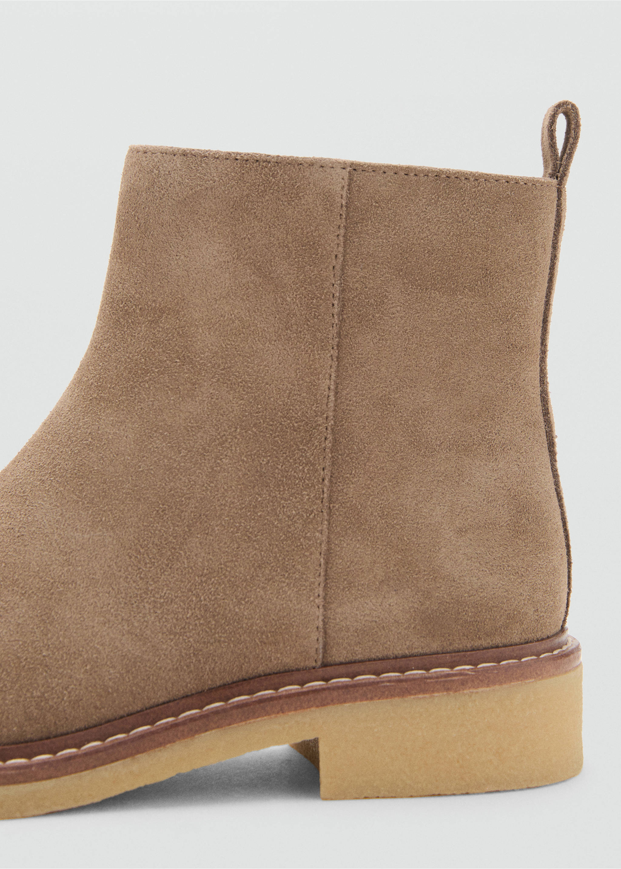 Suede leather ankle boots - Details of the article 1, Medium Brown. Ref: 17045143-00.