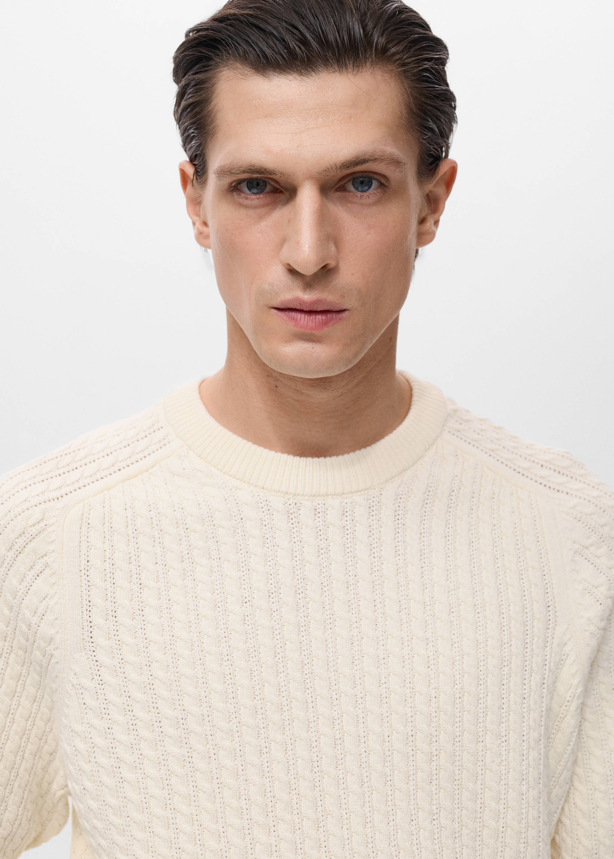 100% cotton braided sweater - Details of the article 1
