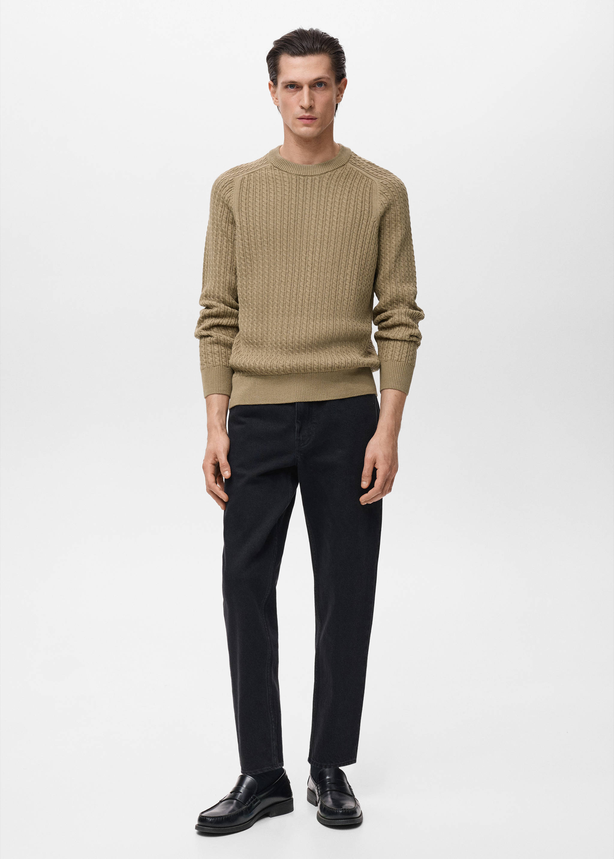 100% cotton braided sweater - General plane
