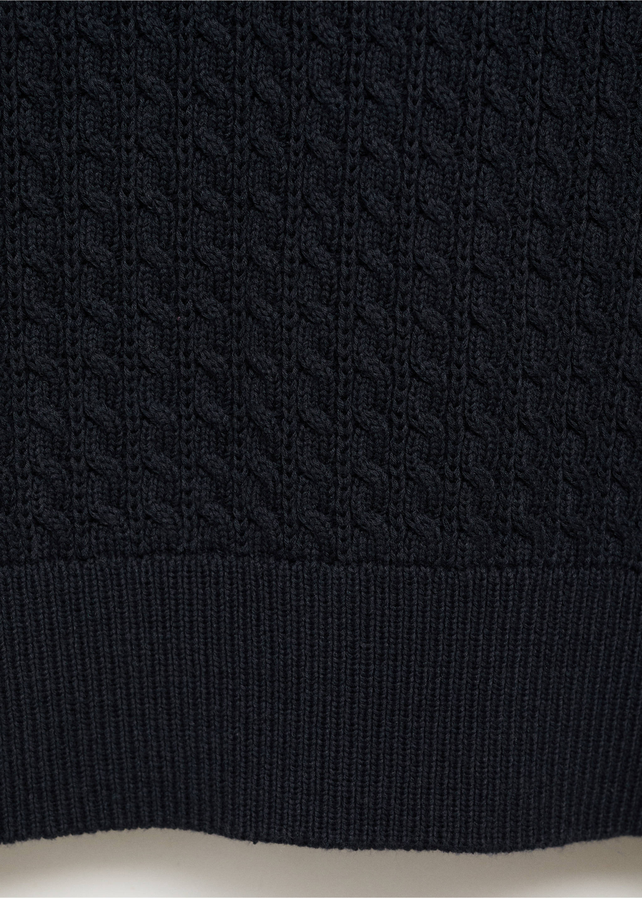 100% cotton braided sweater - Details of the article 0, Navy. Ref: 17045150-00.