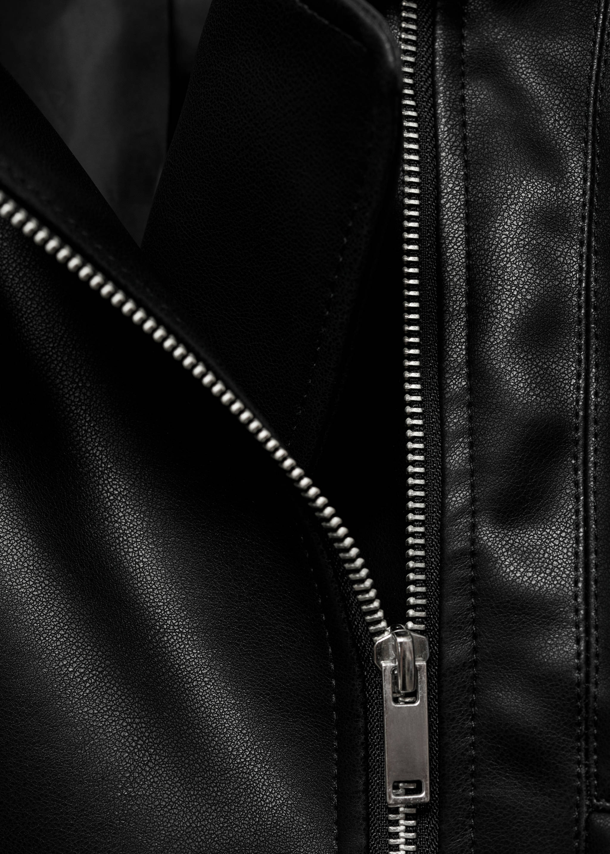 Leather-effect biker jacket - Details of the article 0