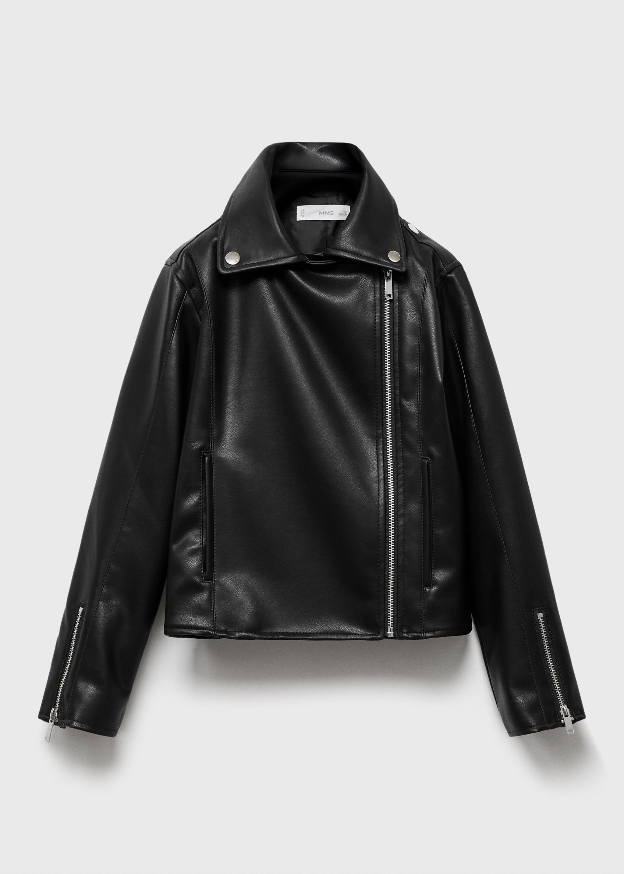 Leather-effect biker jacket - Article without model, Black. Ref: 17045151-00.