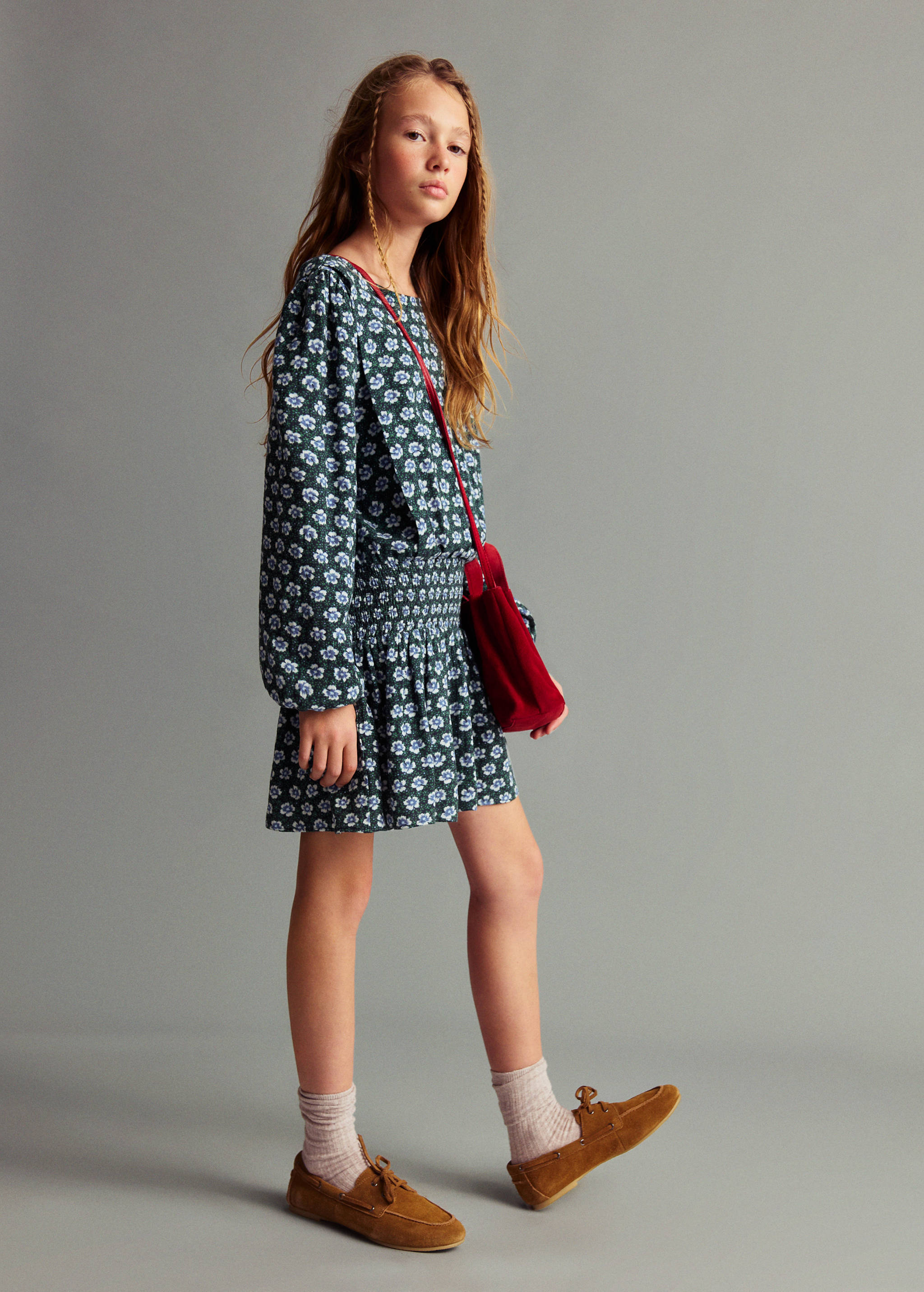 Ruched floral dress - General plane