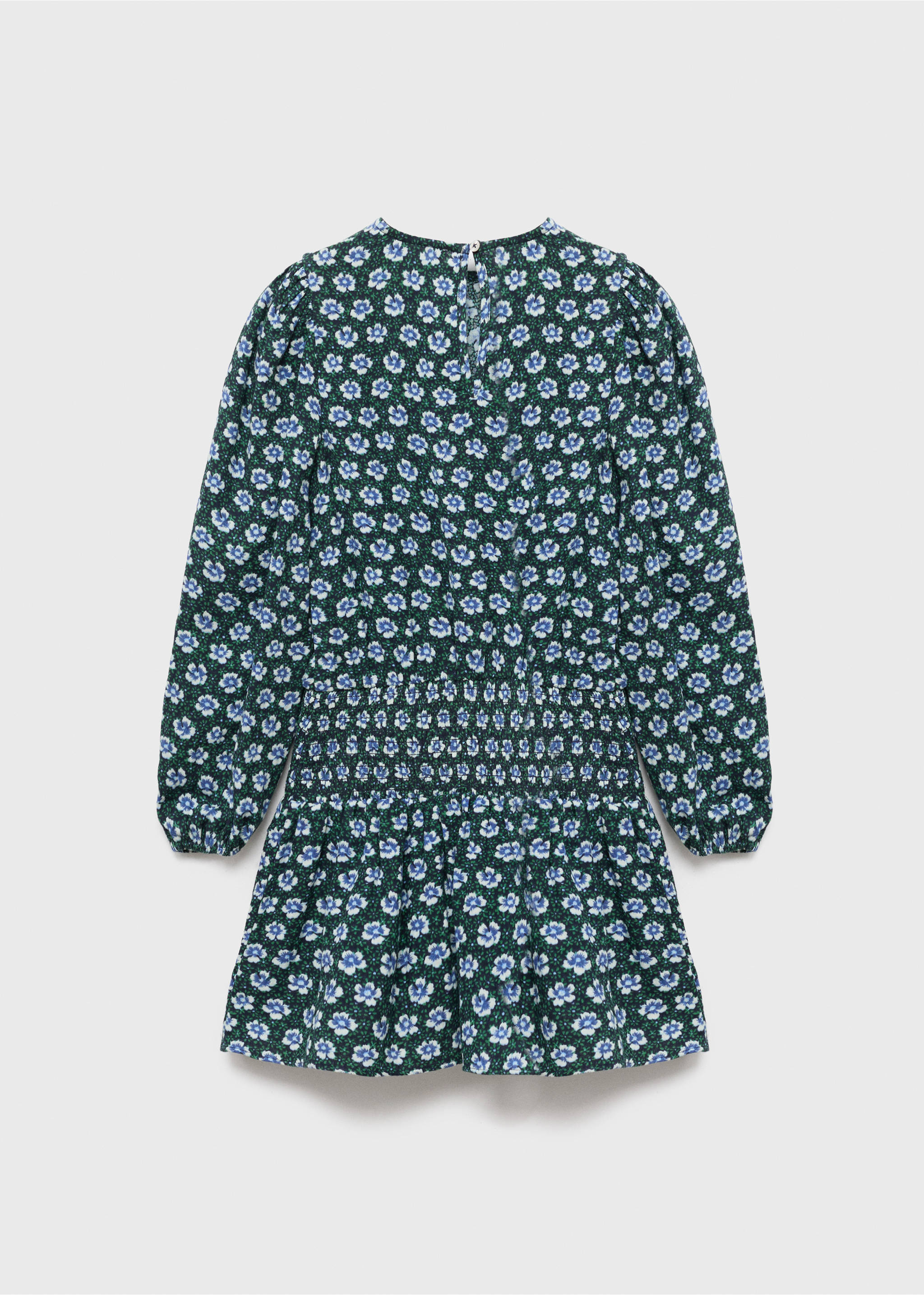 Ruched floral dress - Reverse of the article, Green. Ref: 17045152-00.