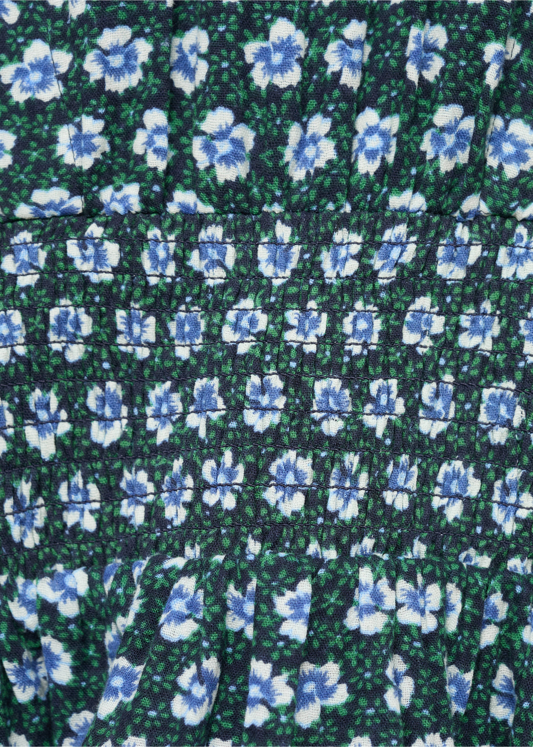 Ruched floral dress - Details of the article 0, Green. Ref: 17045152-00.