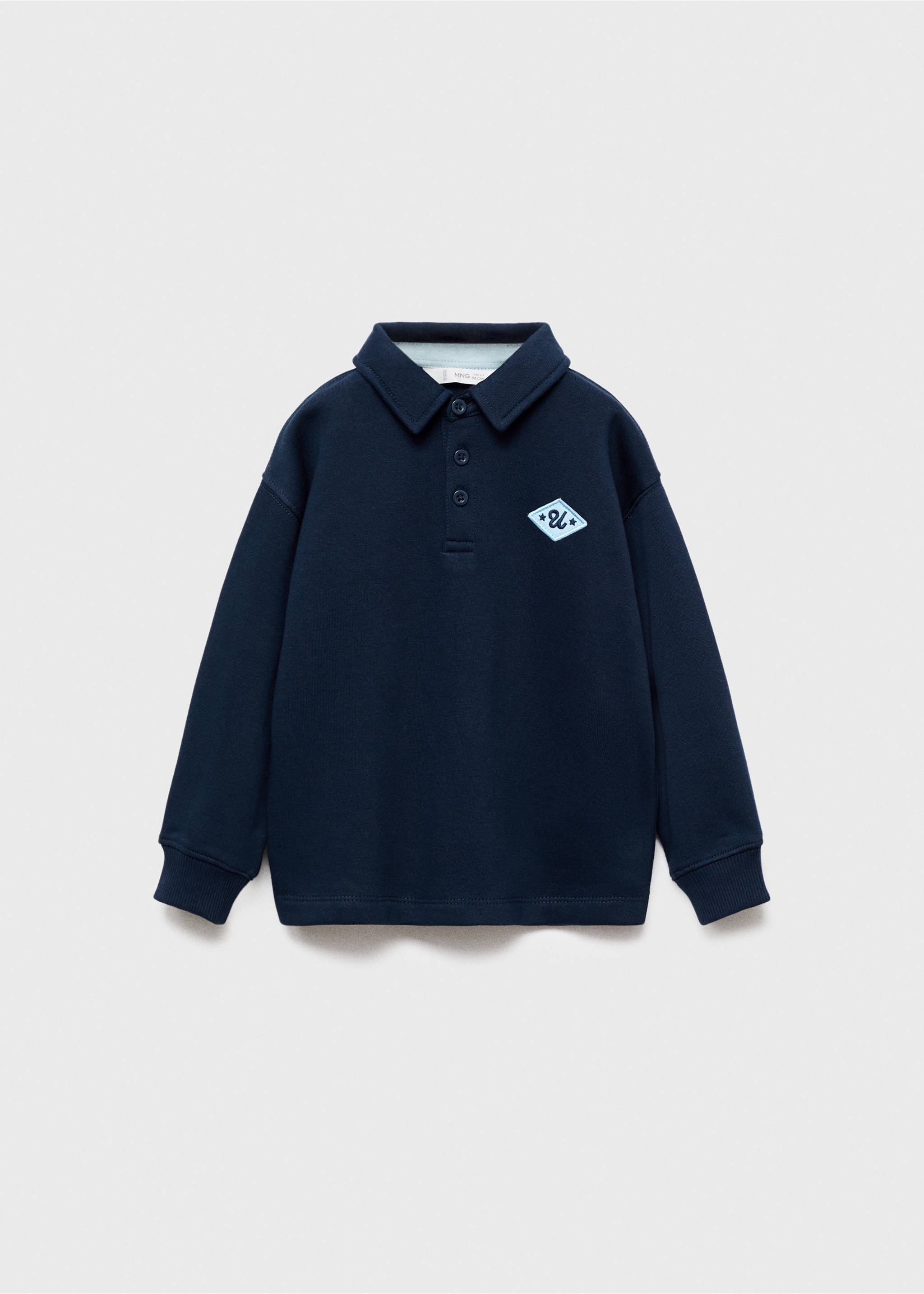 100% cotton polo-style sweatshirt - Article without model, Navy. Ref: 17045154-00.