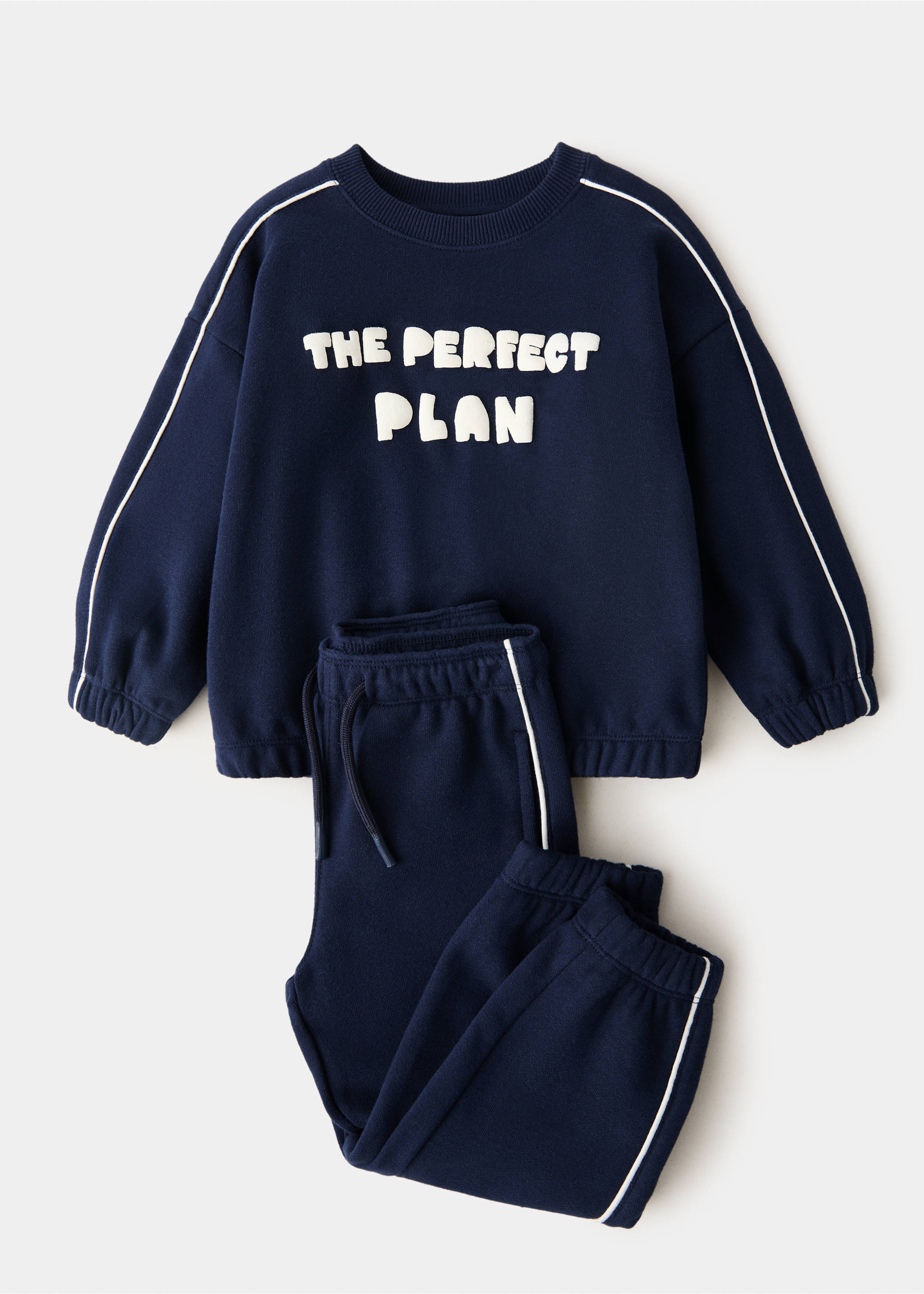 Printed embossed sweatshirt - Details of the article 0, Navy. Ref: 17045155-00.